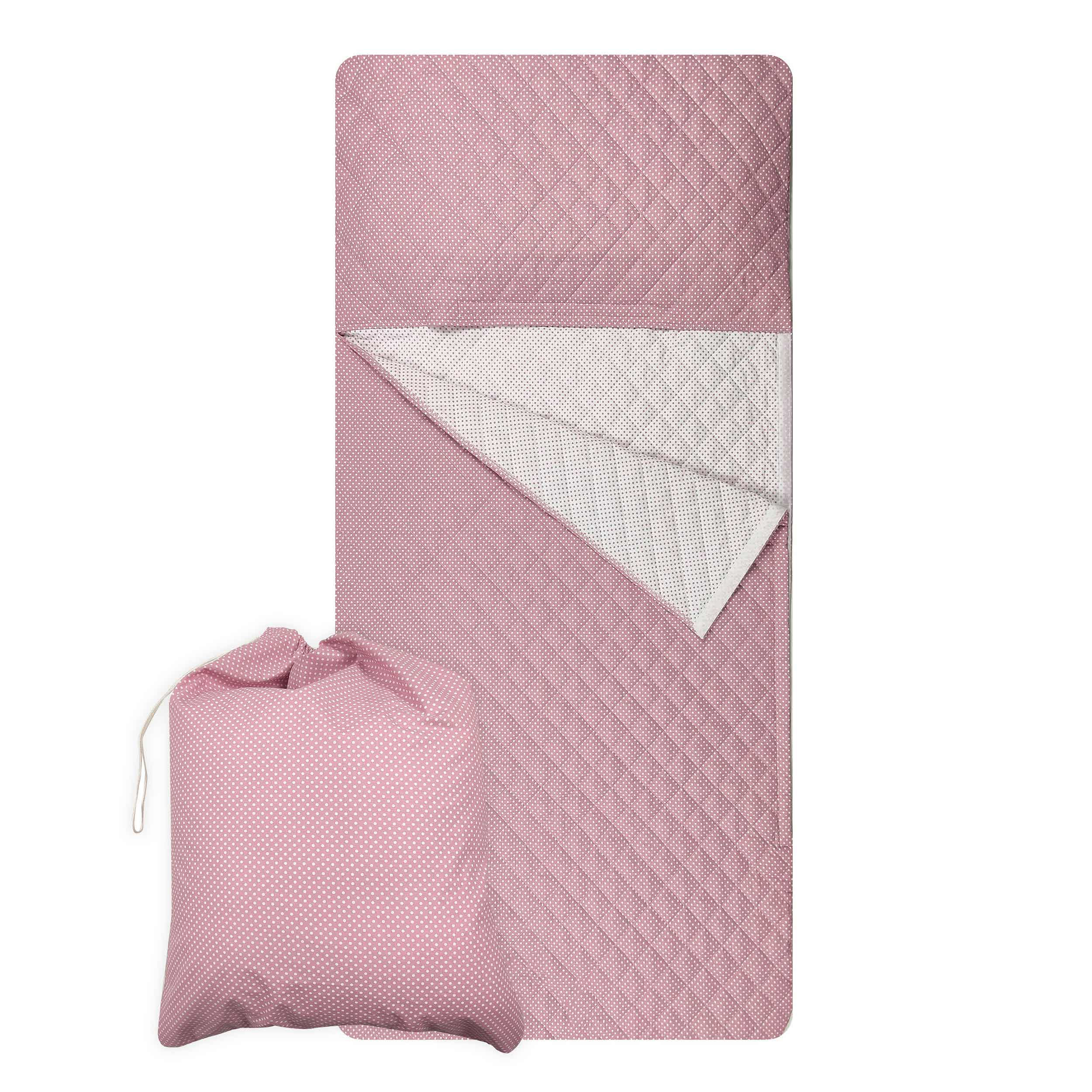 Sac de couchage rose antique à pois