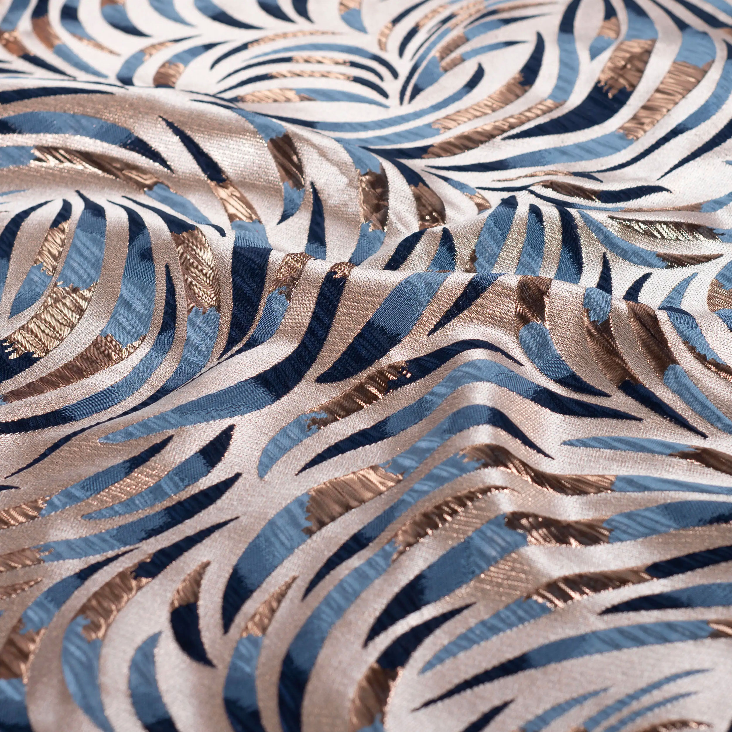 Jacquard Abstract Fantasy Denim Lurex Pink Image