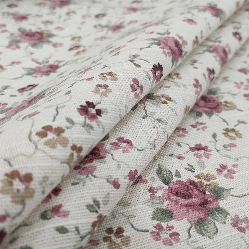 Cotton Blend Fabric Pink Flowers