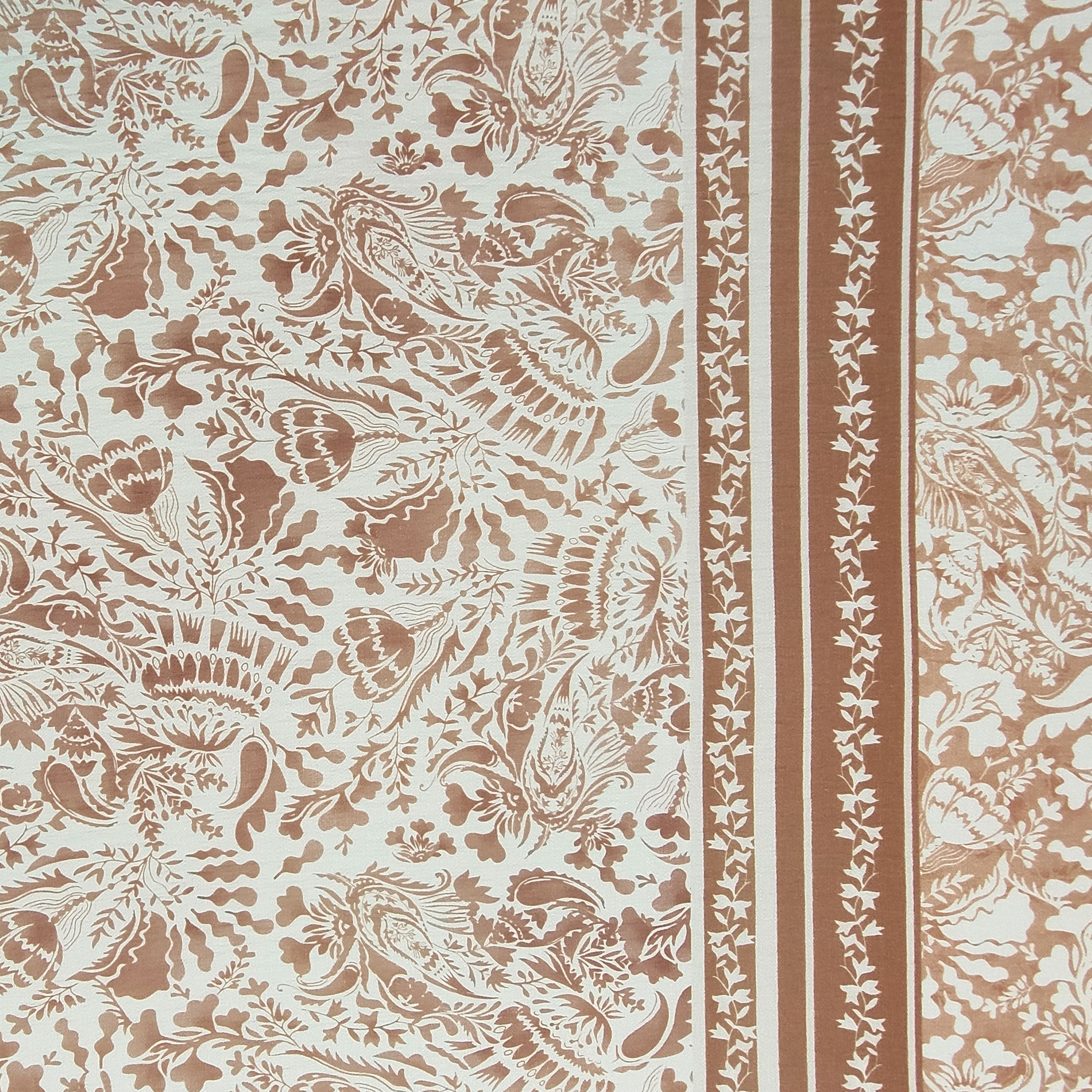 Crepe Silk and Viscose Cream and Beige