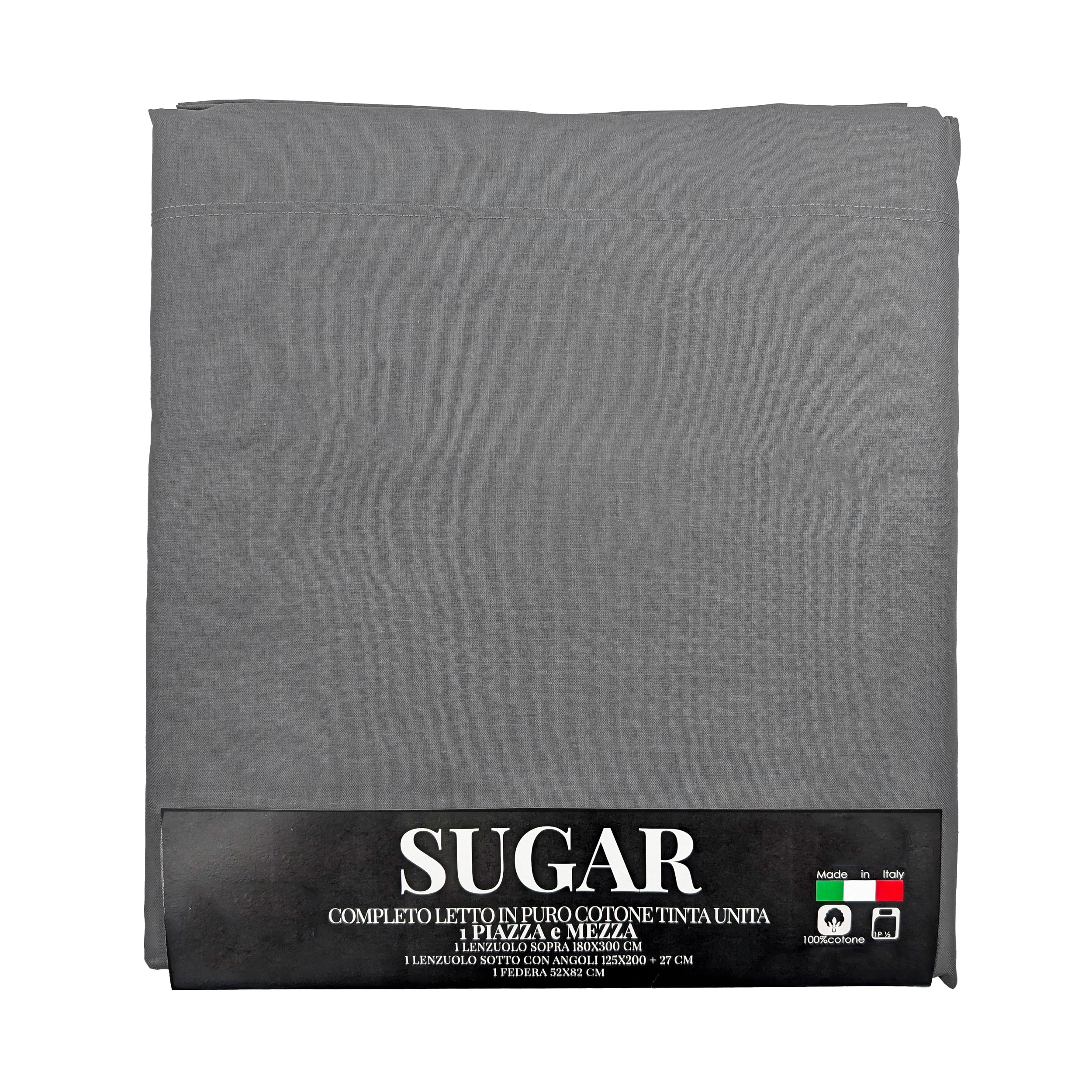 Draps de lit complets gris foncé 1 lit demi-carré Image