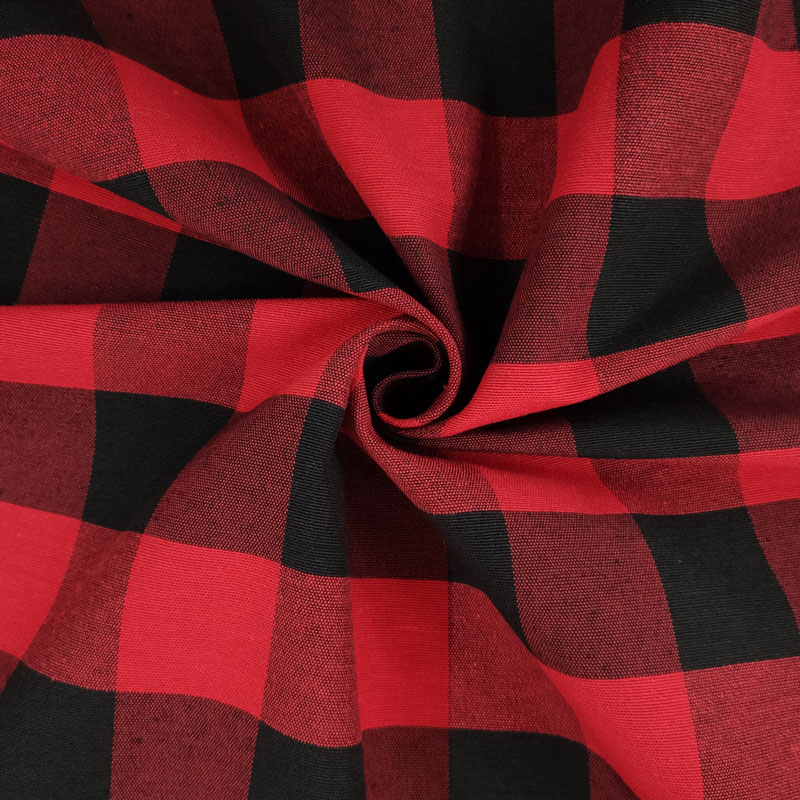 Tissu de coton à carreaux rouges et noirs 50x140 cm Image