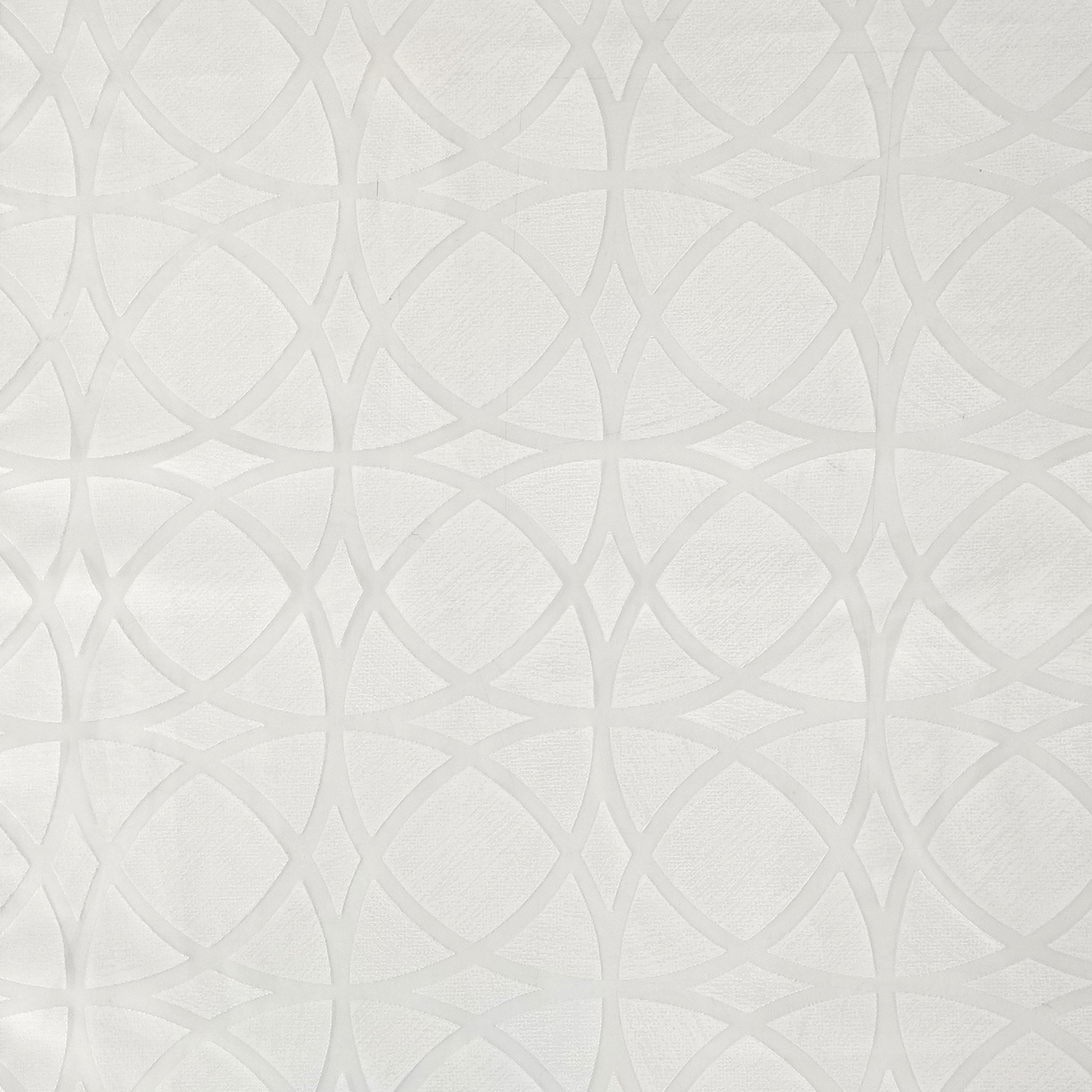 Tissu de rideau Devorè géométrique blanc