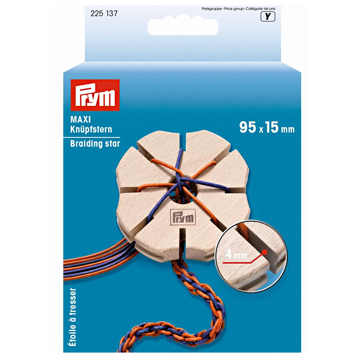 Étoile de tressage Prym 95 x 15 mm