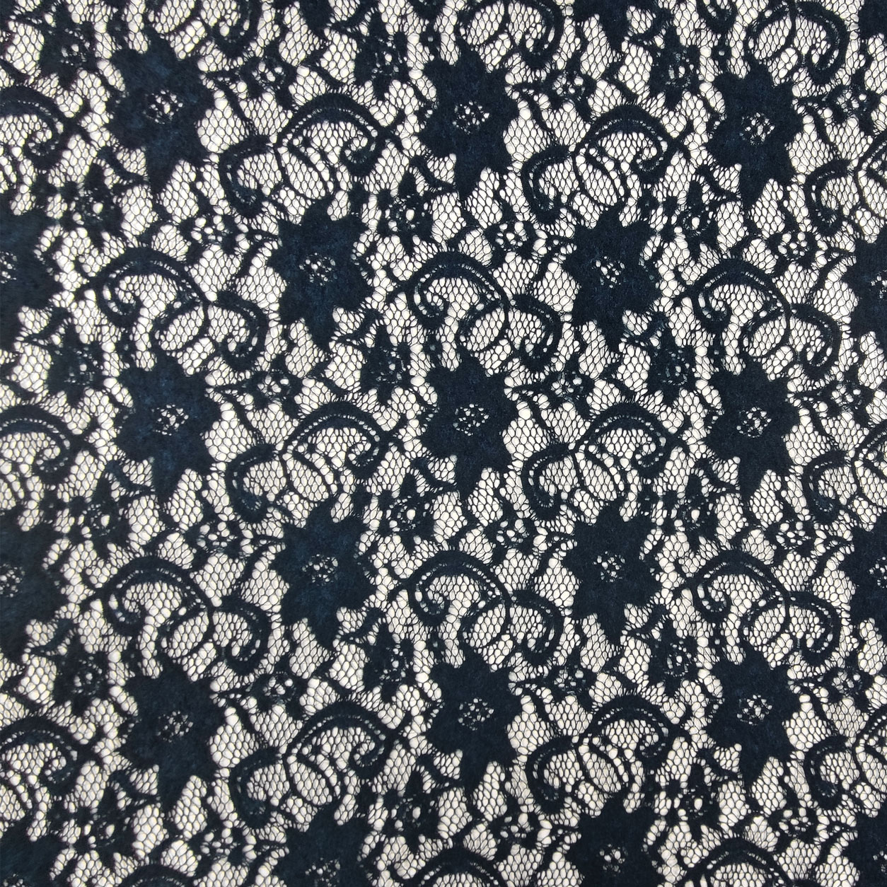 Tissu Night Blue Stretch Lace Image
