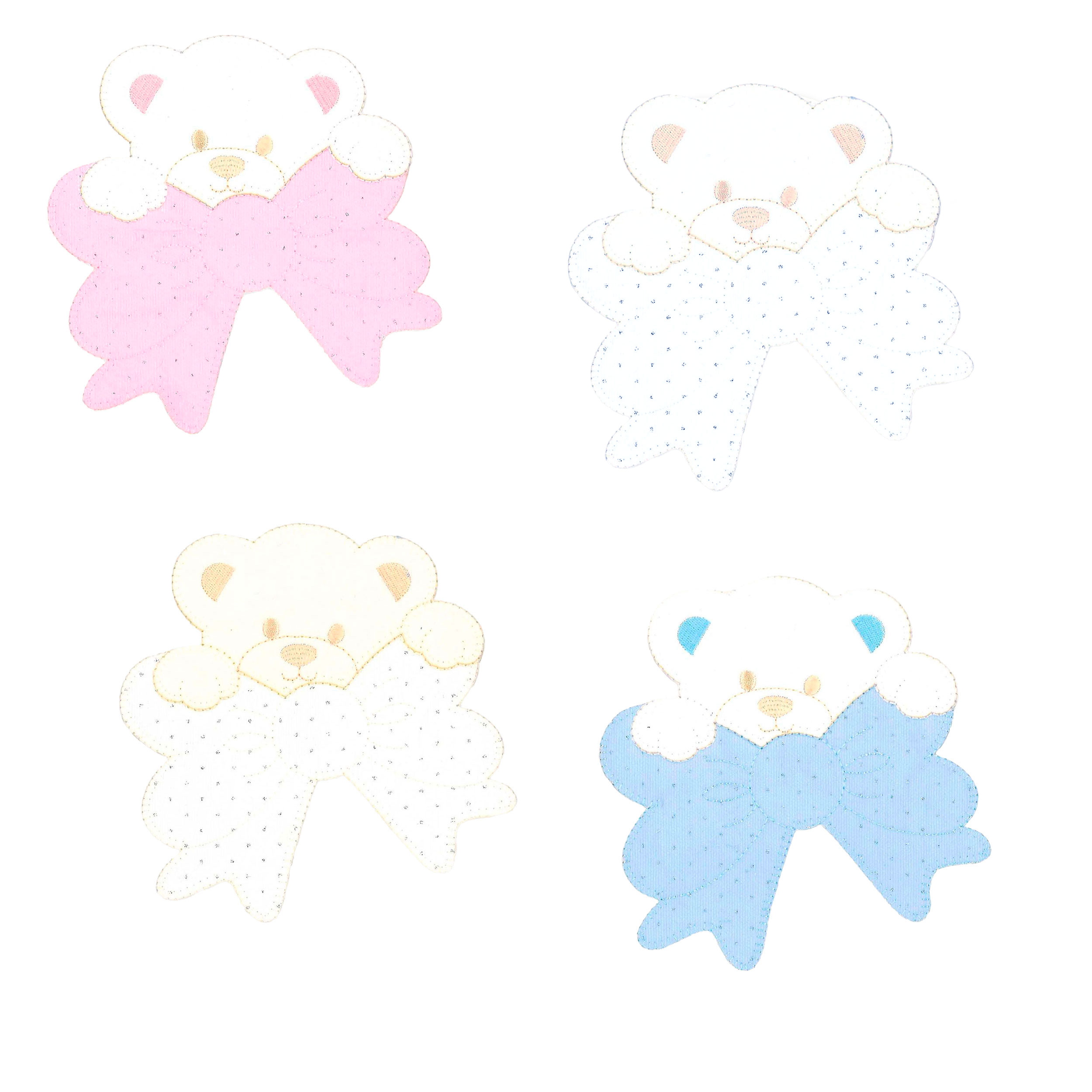 Little Bear Application with Rhinestone Bow Image