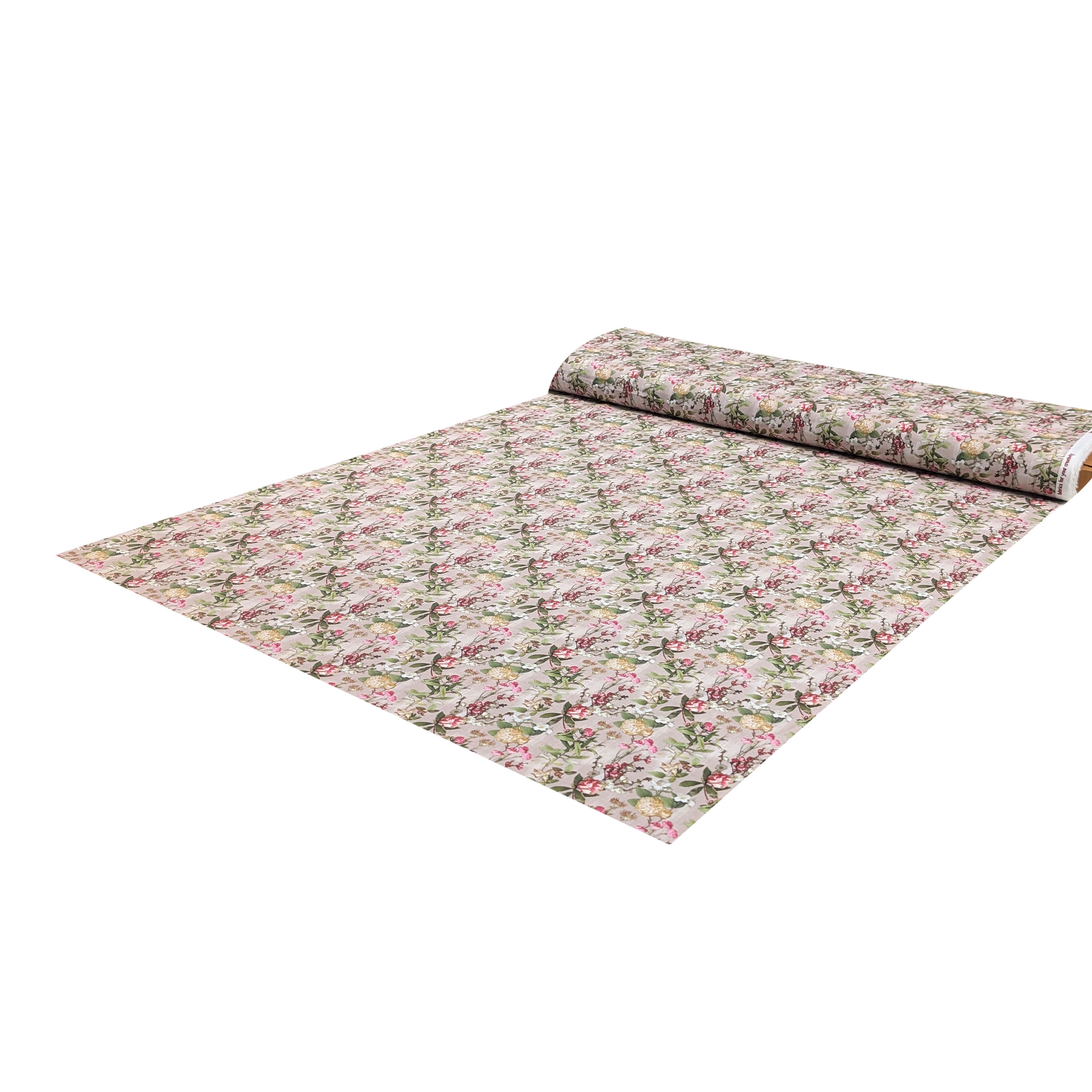 Floral Cotton Poplin Fuchsia and Yellow Flowers Image