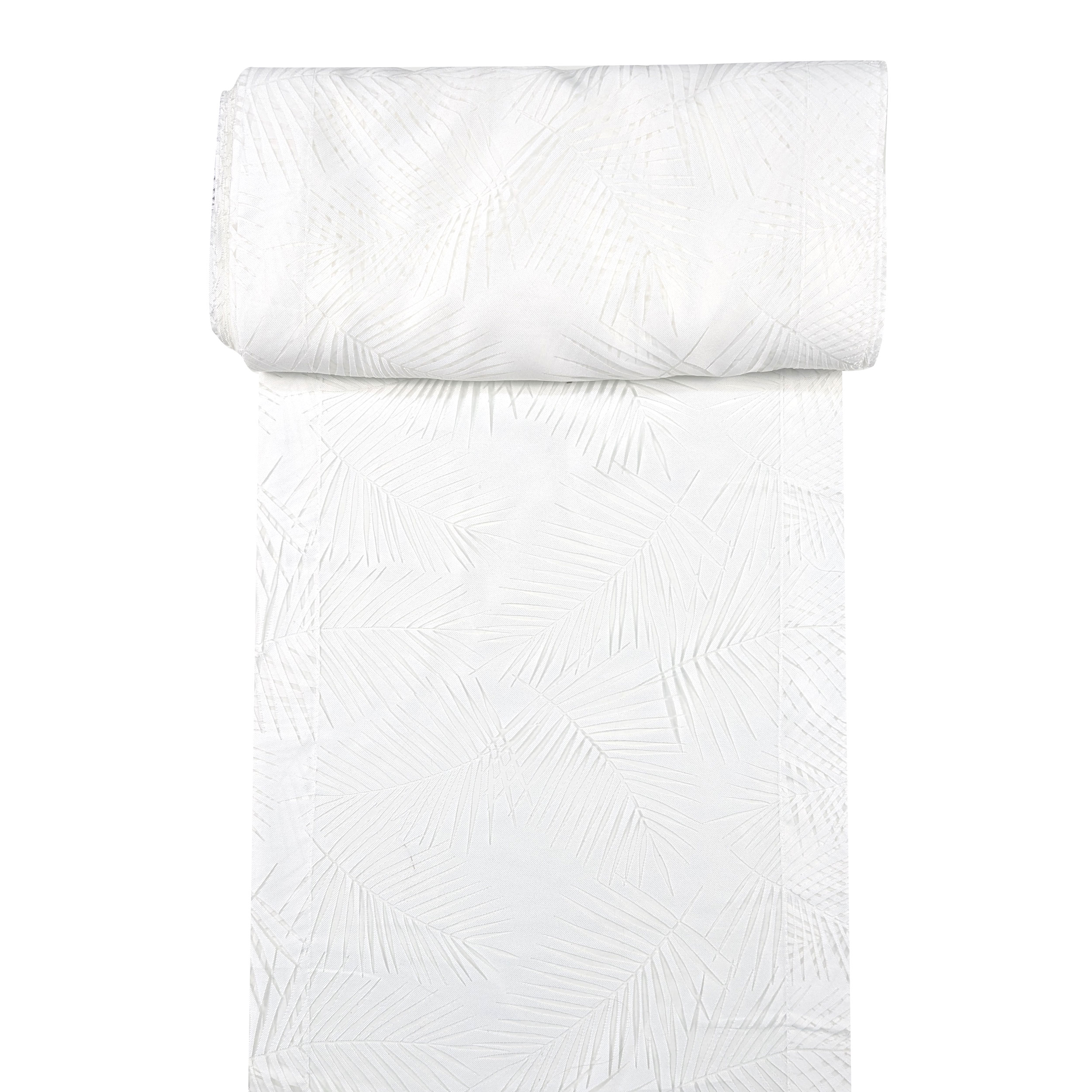 Devorè Curtain Fabric White Fern Image