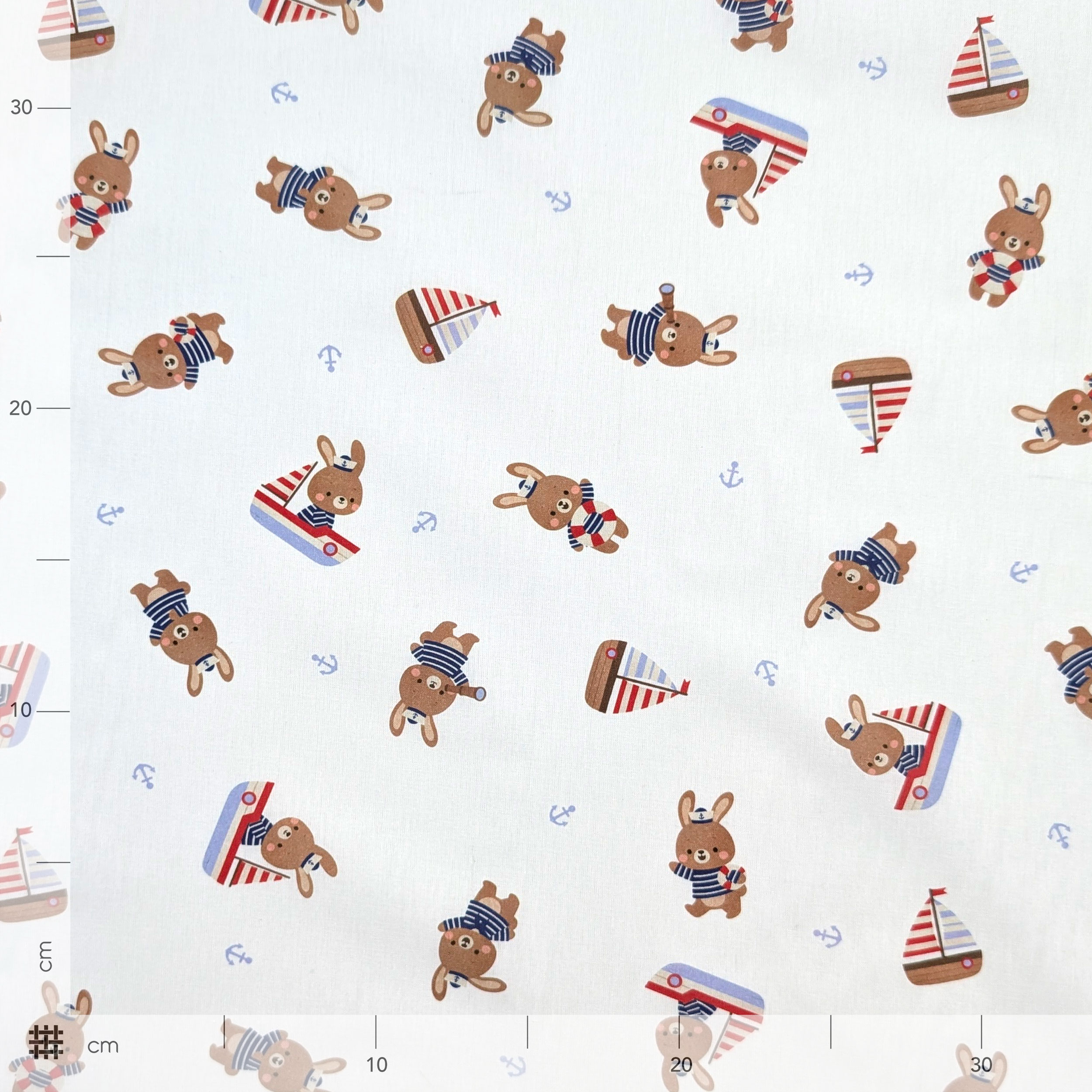 Percale Cotton: Bunnies in a Boat Image