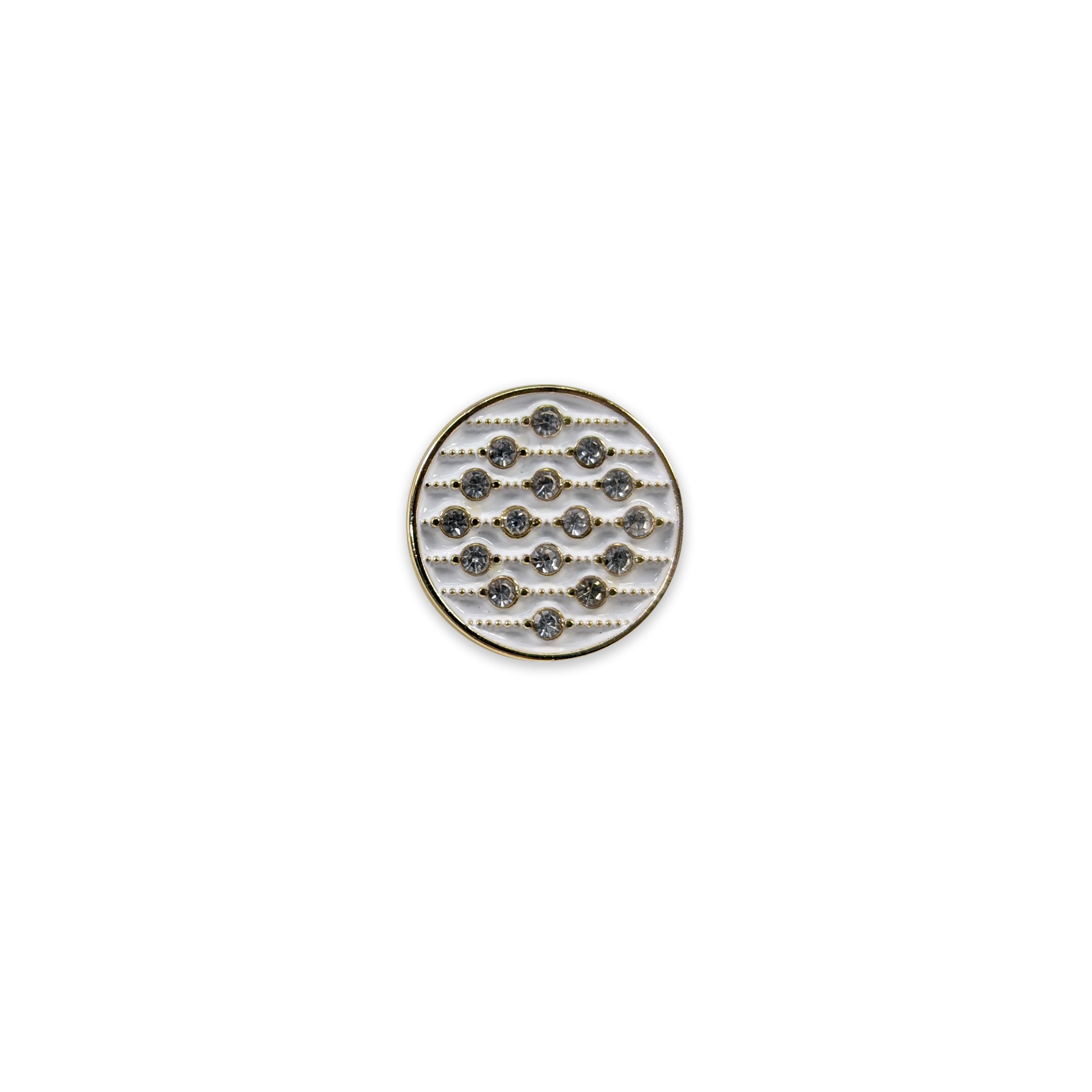 White Rhinestone Button Image