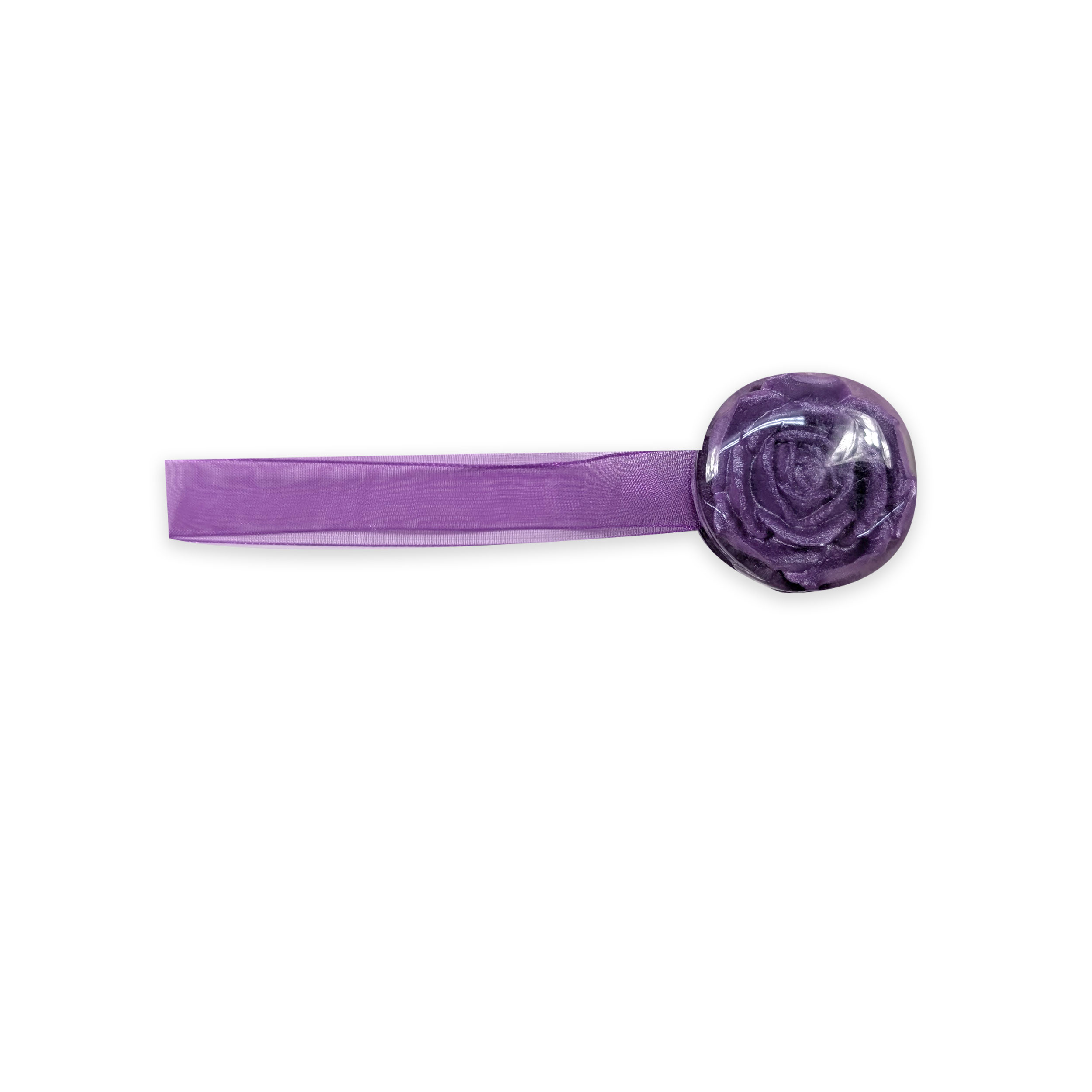 Button Curtain Magnet with Flower - Purple Image