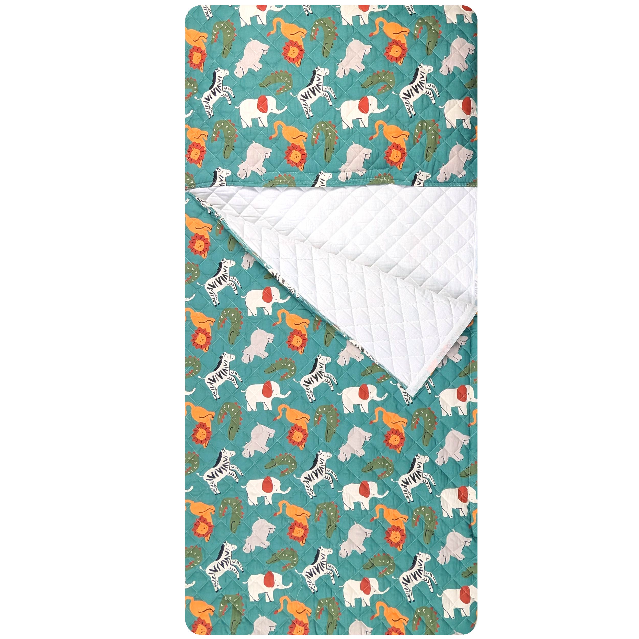 Sleeping Bag Savannah Animals Green Background Image