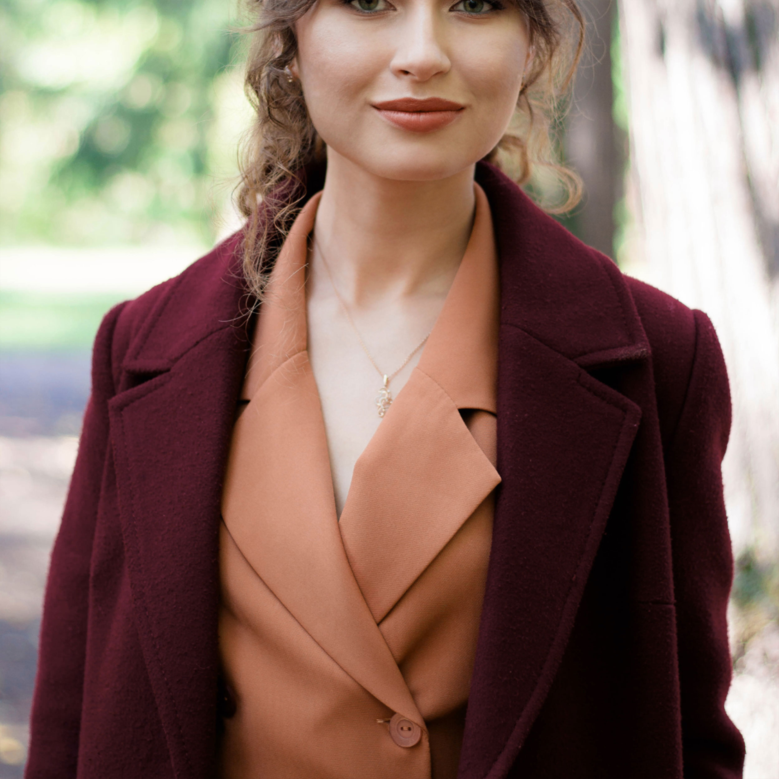 Manteau d'hiver extensible Bordeaux Couleur unie