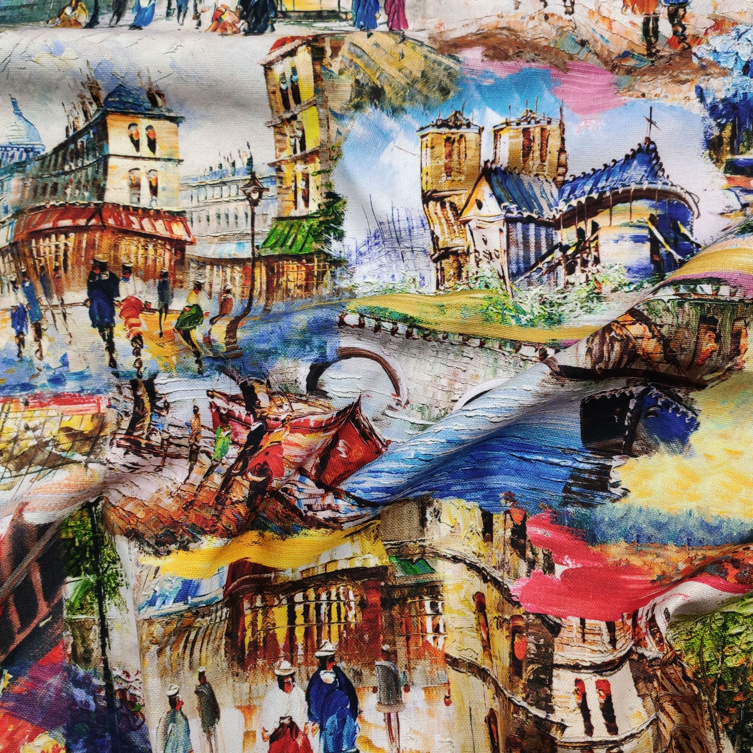 Tejido de algodón Panamá Pintado París