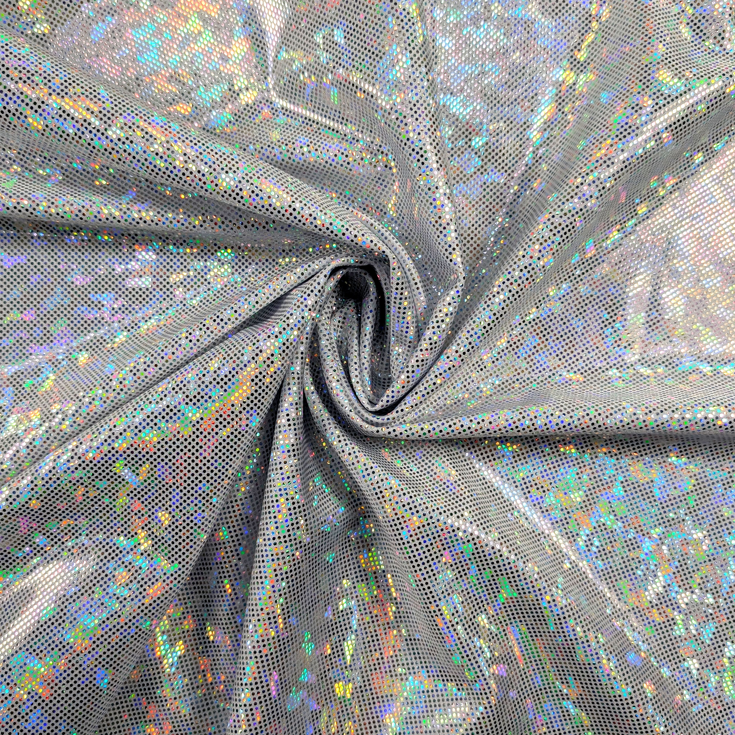 Lycra Bielastica Plata/Blanco holográfico Image
