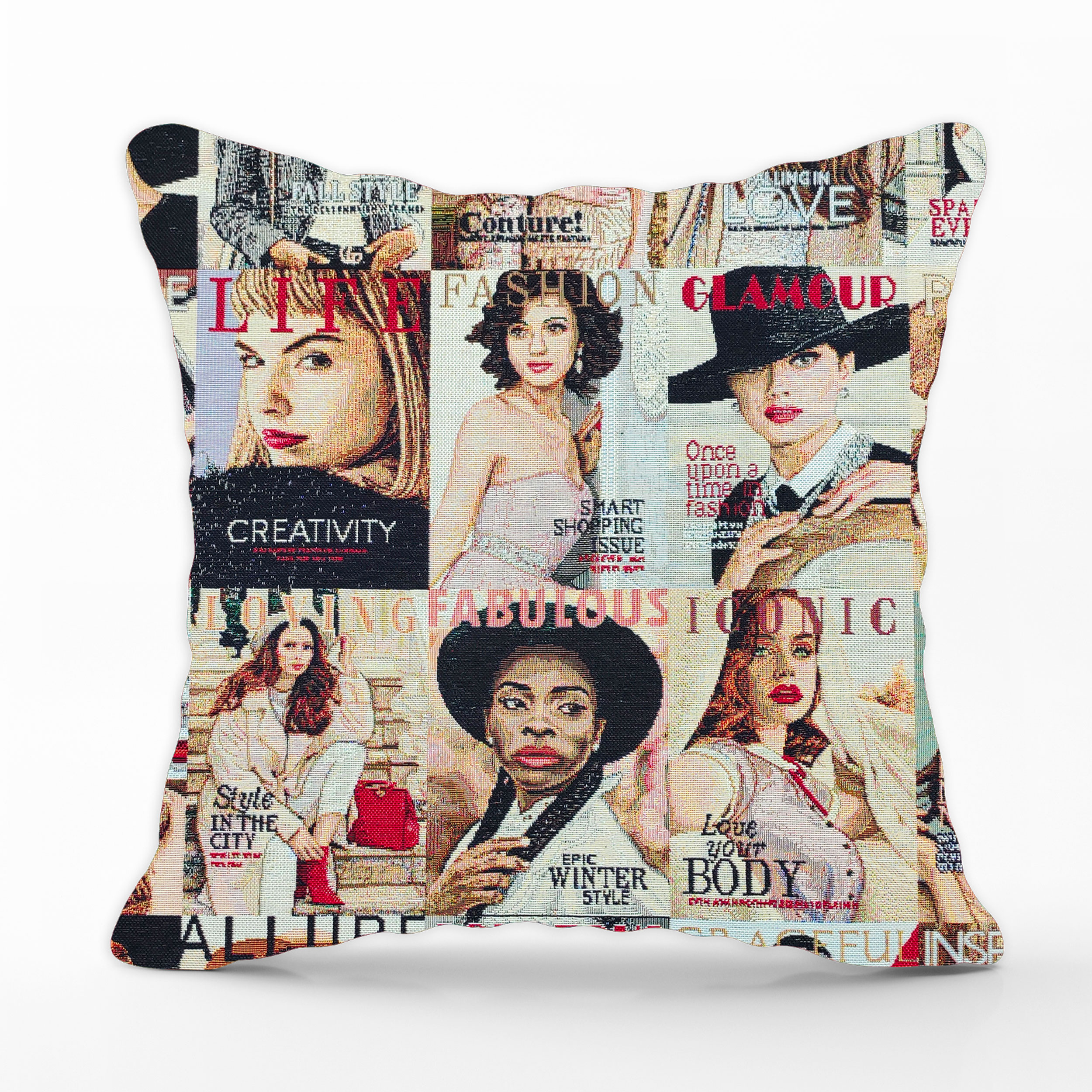 Gobelin Cushion Pillowcase Fashion Magazines Image