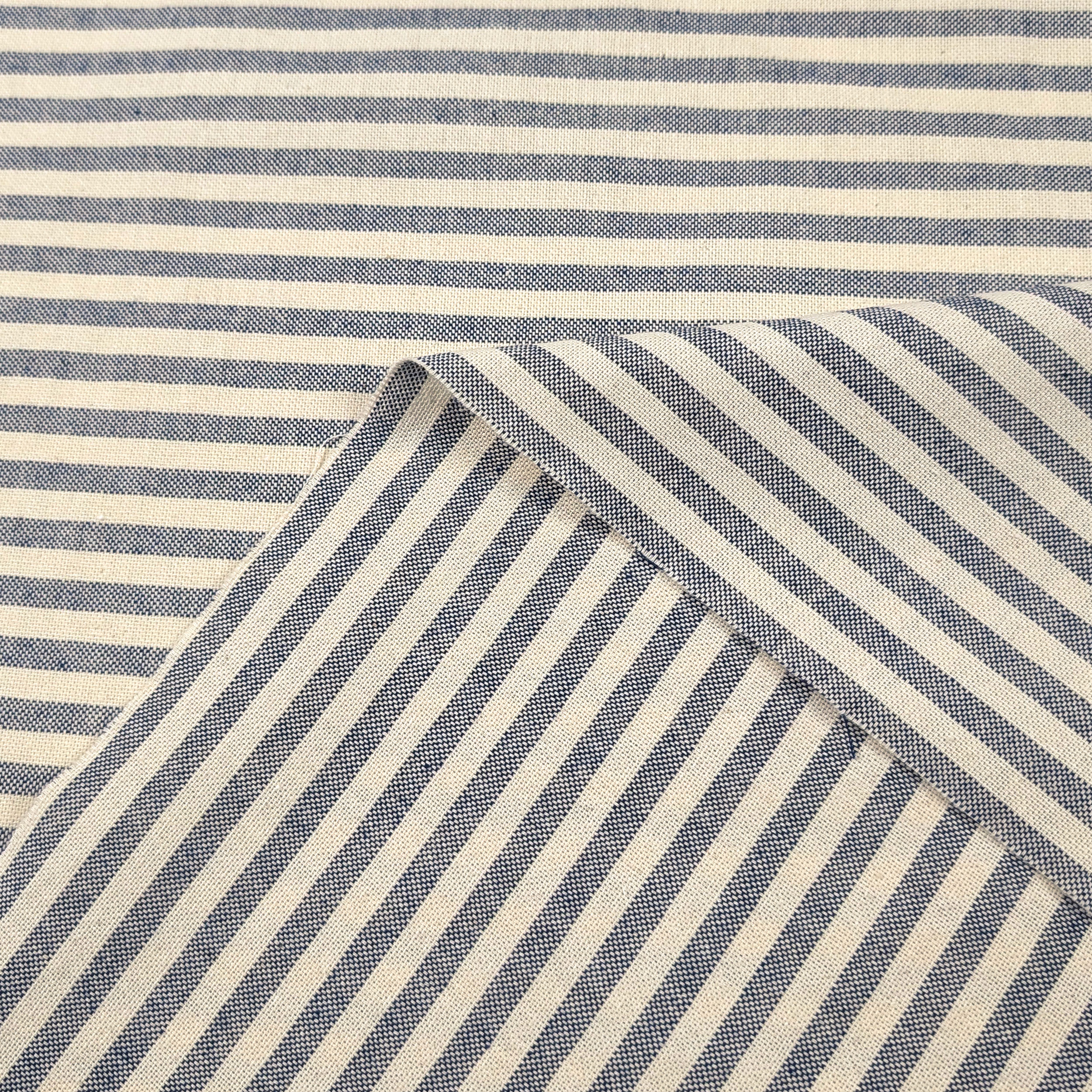 Panama Horizontal Stripes Blue and Cream Image