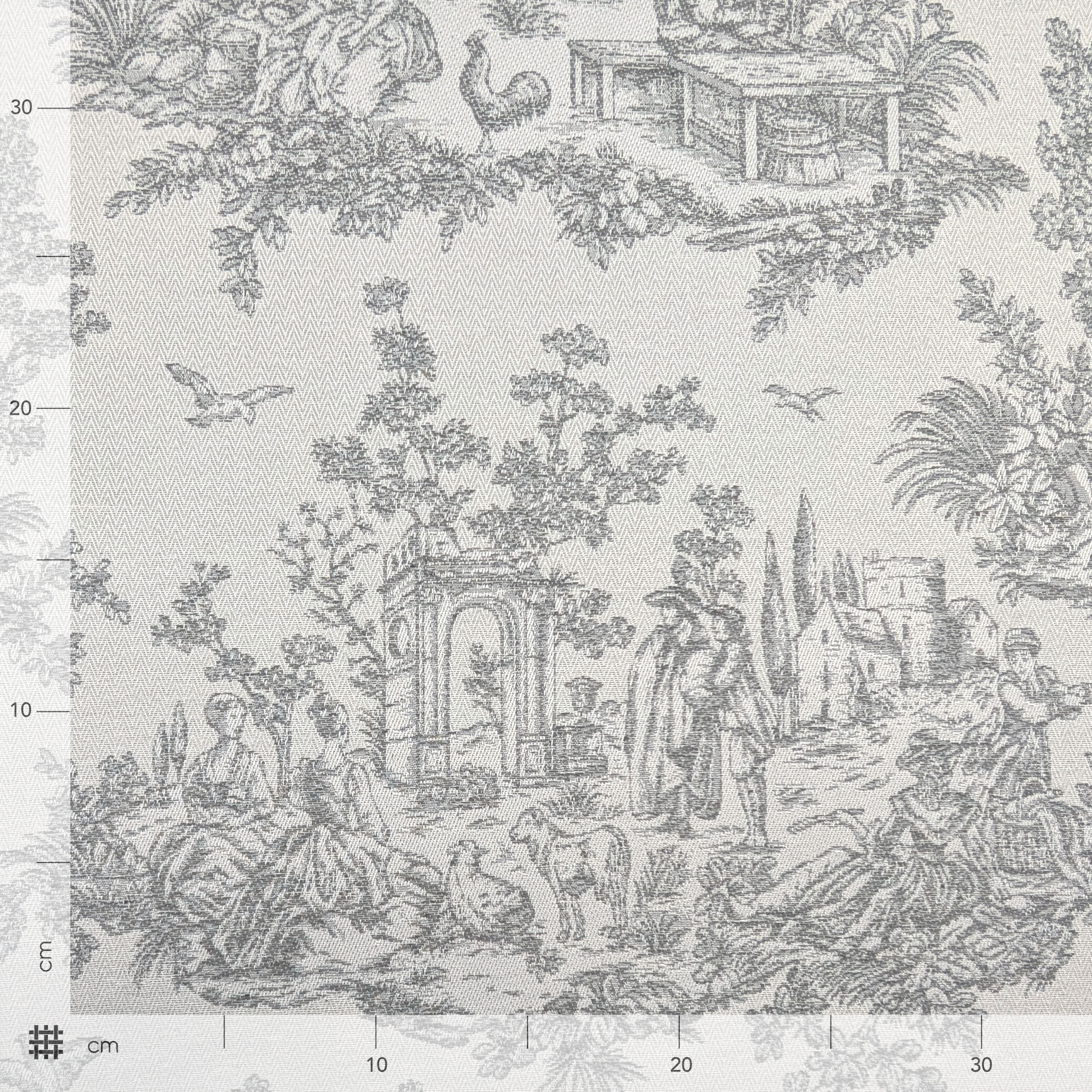 Jacquard Toile de Jouy Gris H 280 cm Image