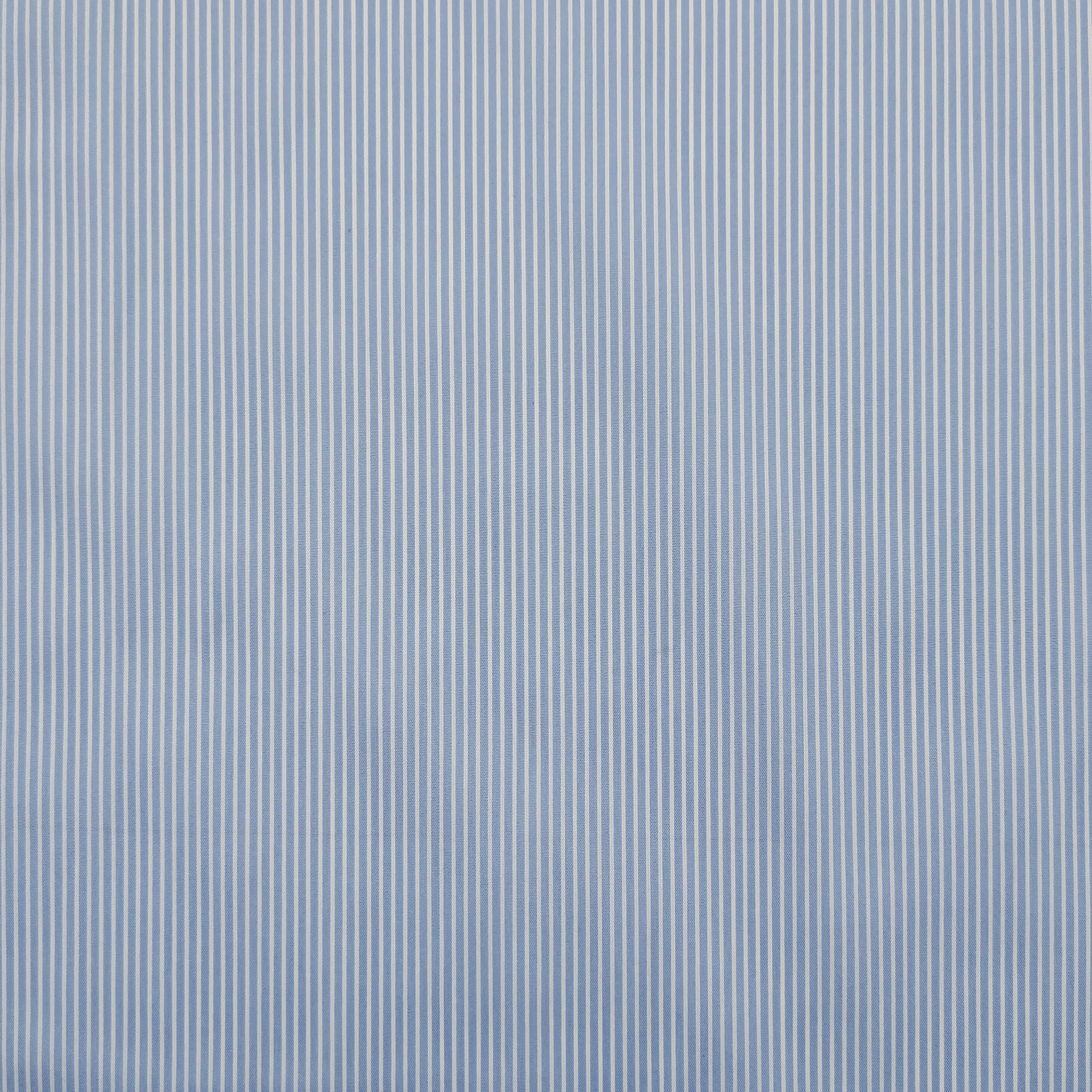 Cotton Shirting Micro Stripes Light Blue Background