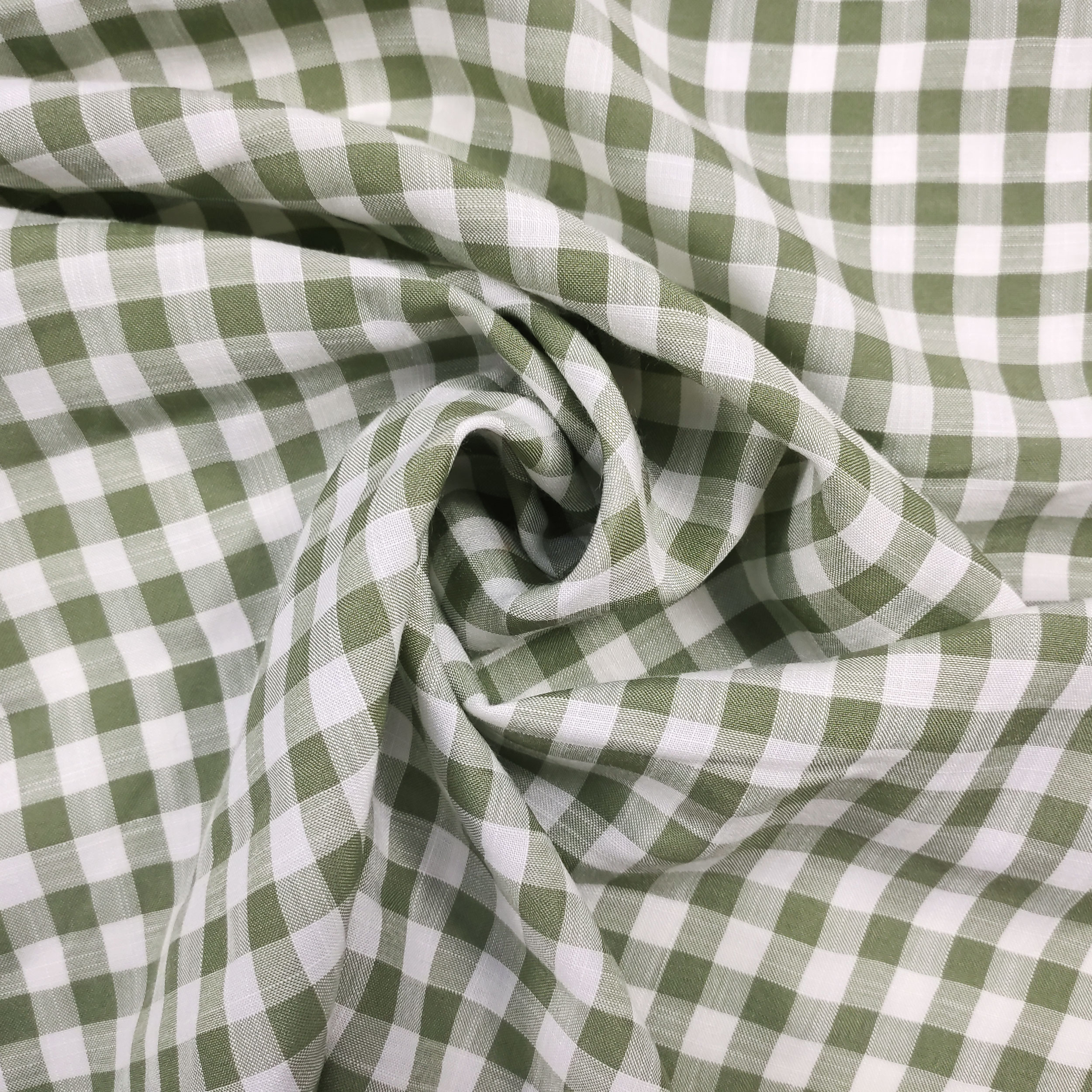 Viskose Setata Fashion Check Salbei
