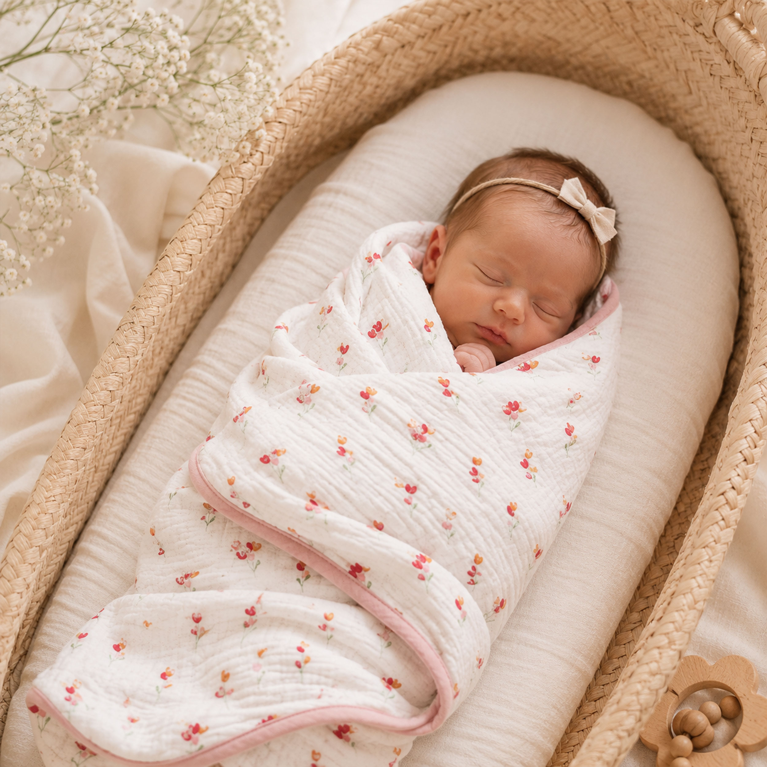 Double Gauze Cotton Muslin Tulips Image