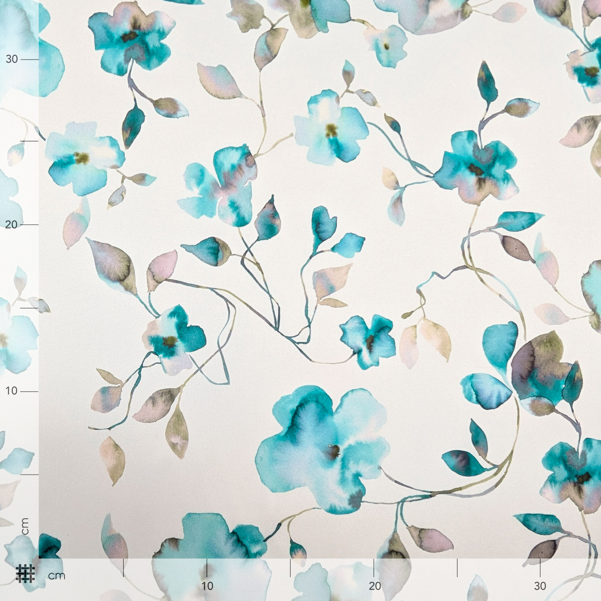 Ensemble de satin haute couture aquarelle fleurs Aqua Green Image