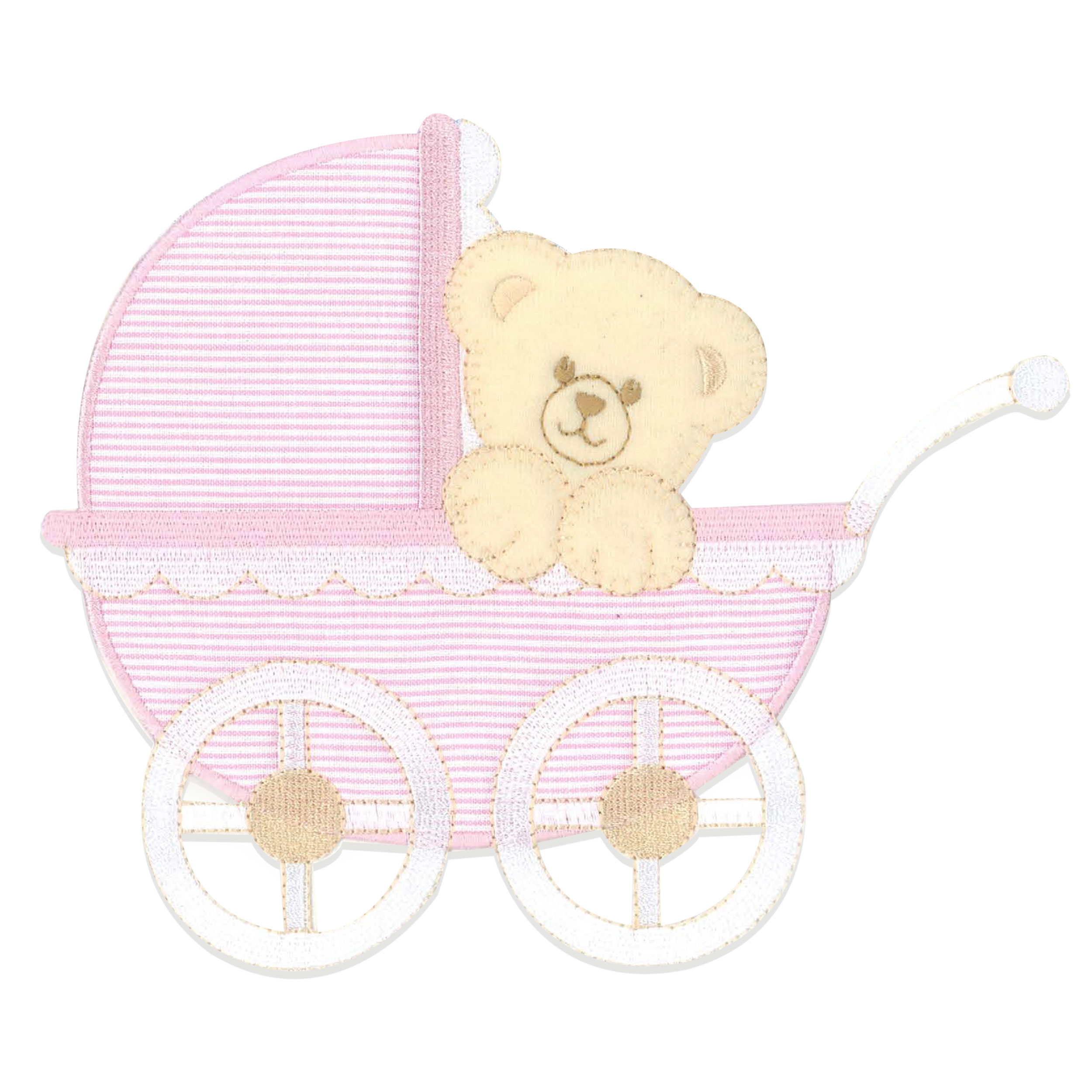Thermoadhesive application Teddy Bear on Pink Stroller Image