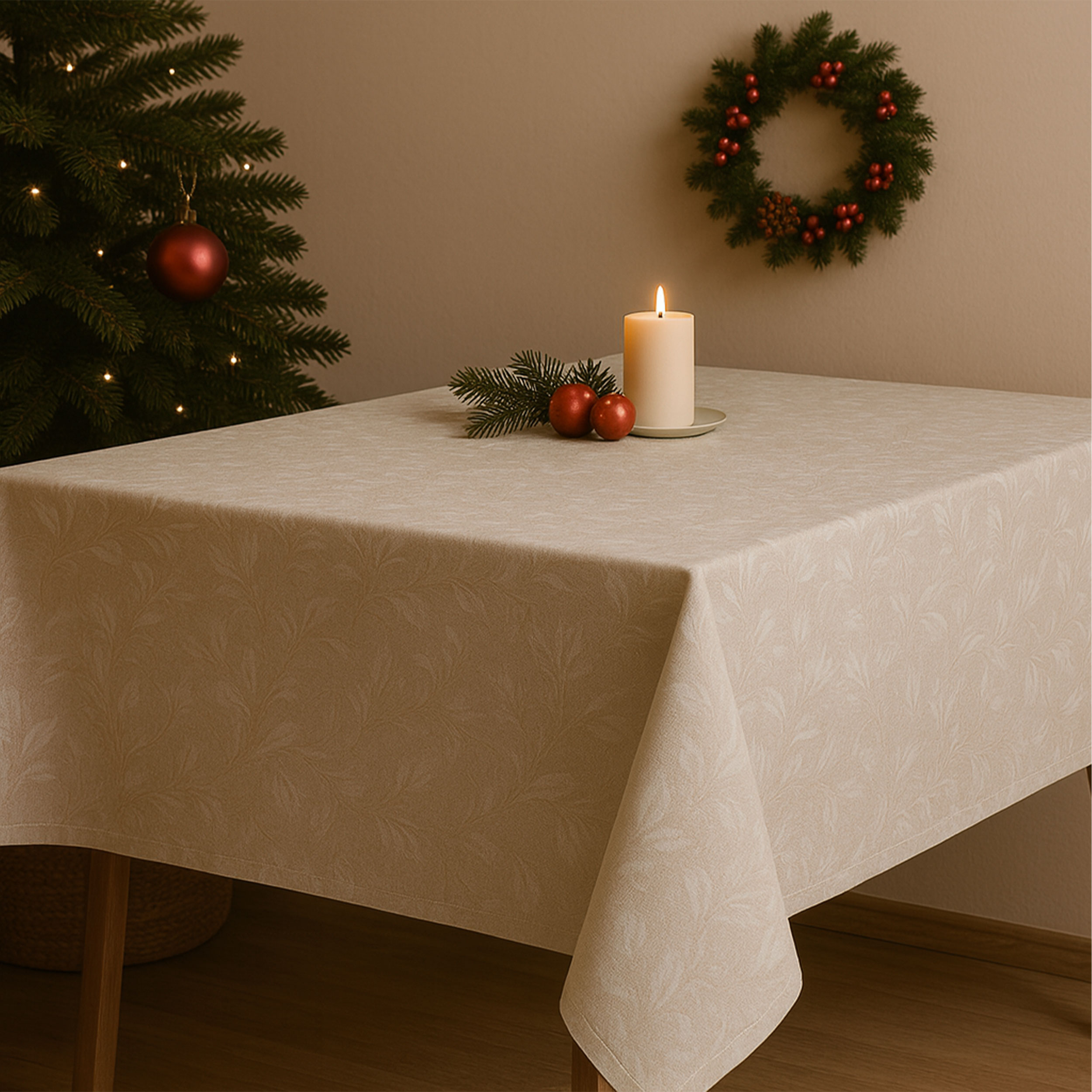 Jacquard Damask Beige Gold Lurex H 280 cm Image