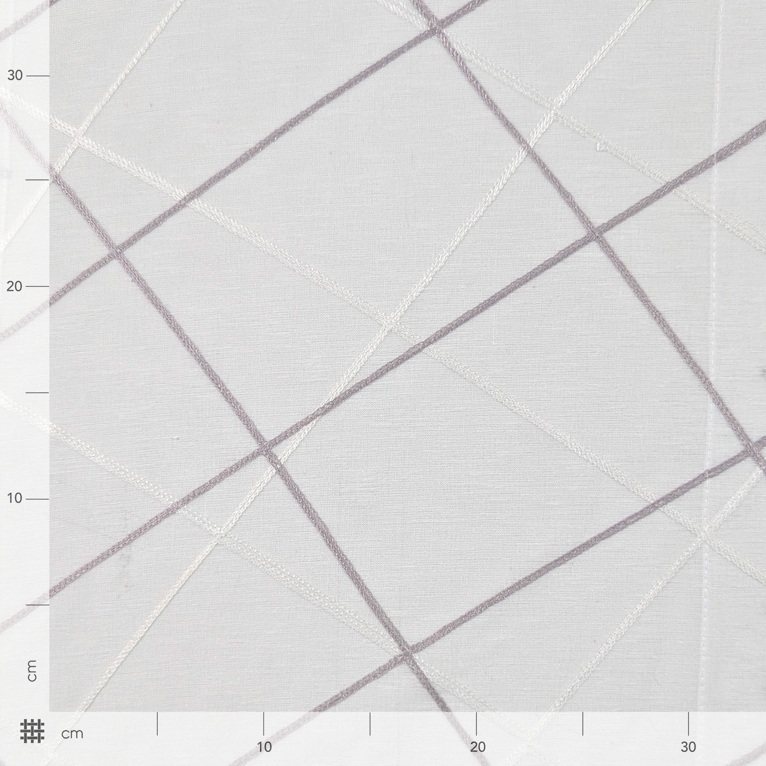 Curtain Fabric Embroidered Grey Lines Image