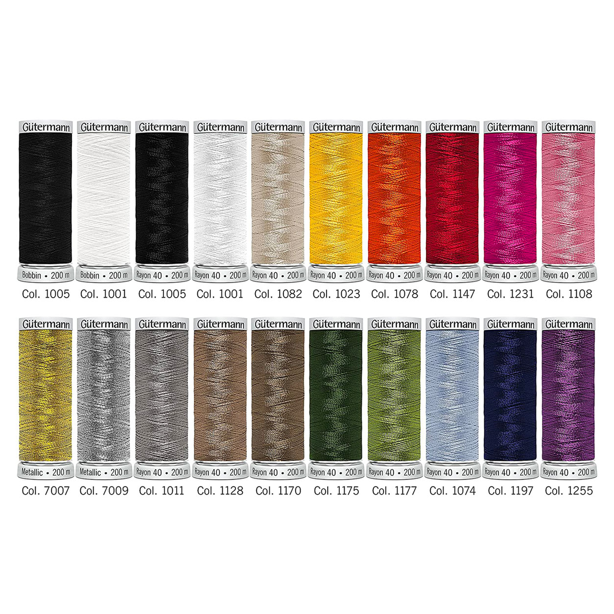 Gutermann Hilos para Bordar a Máquina 20 Bobinas