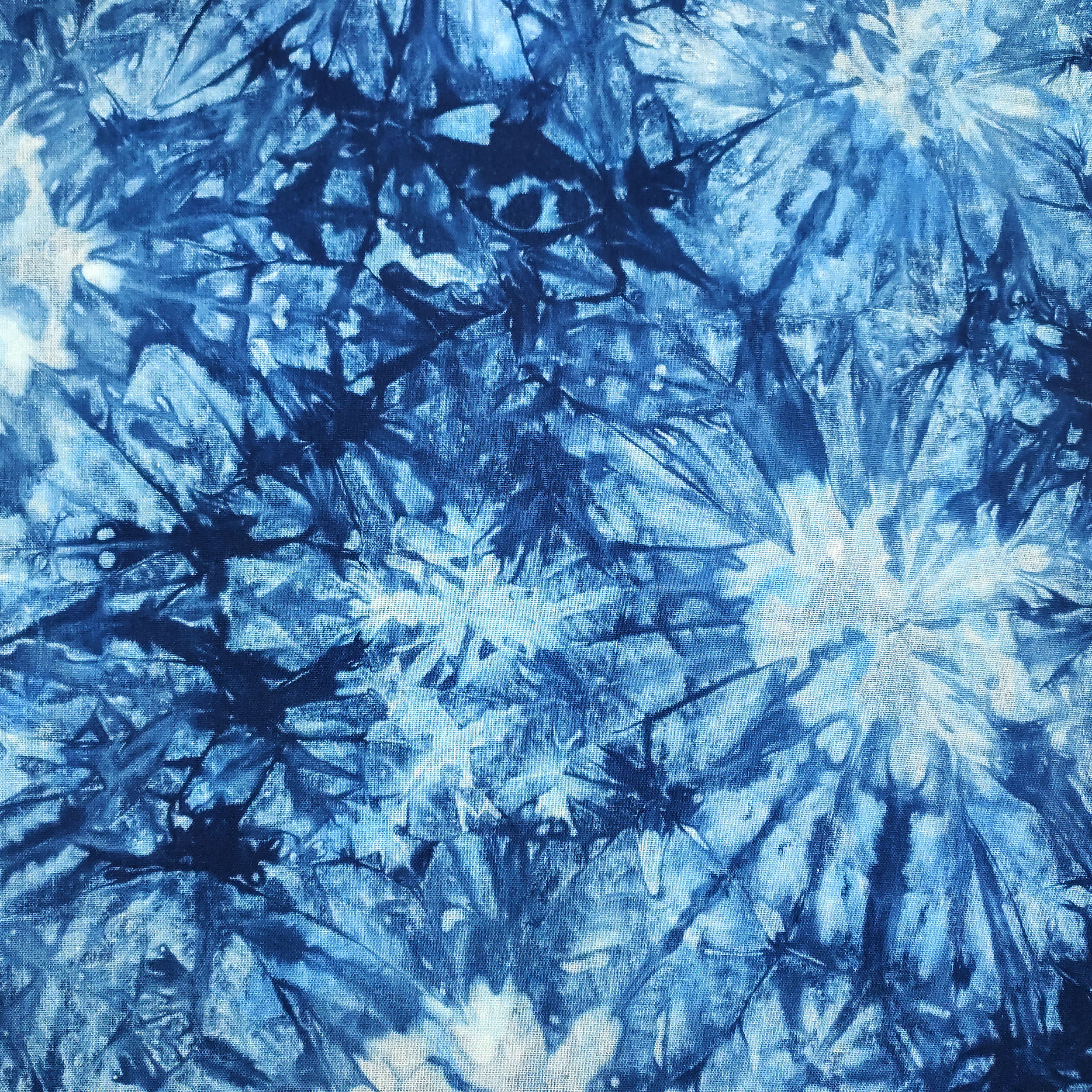 Mezcla de Lino Abstracto Hojas Fondo Azul