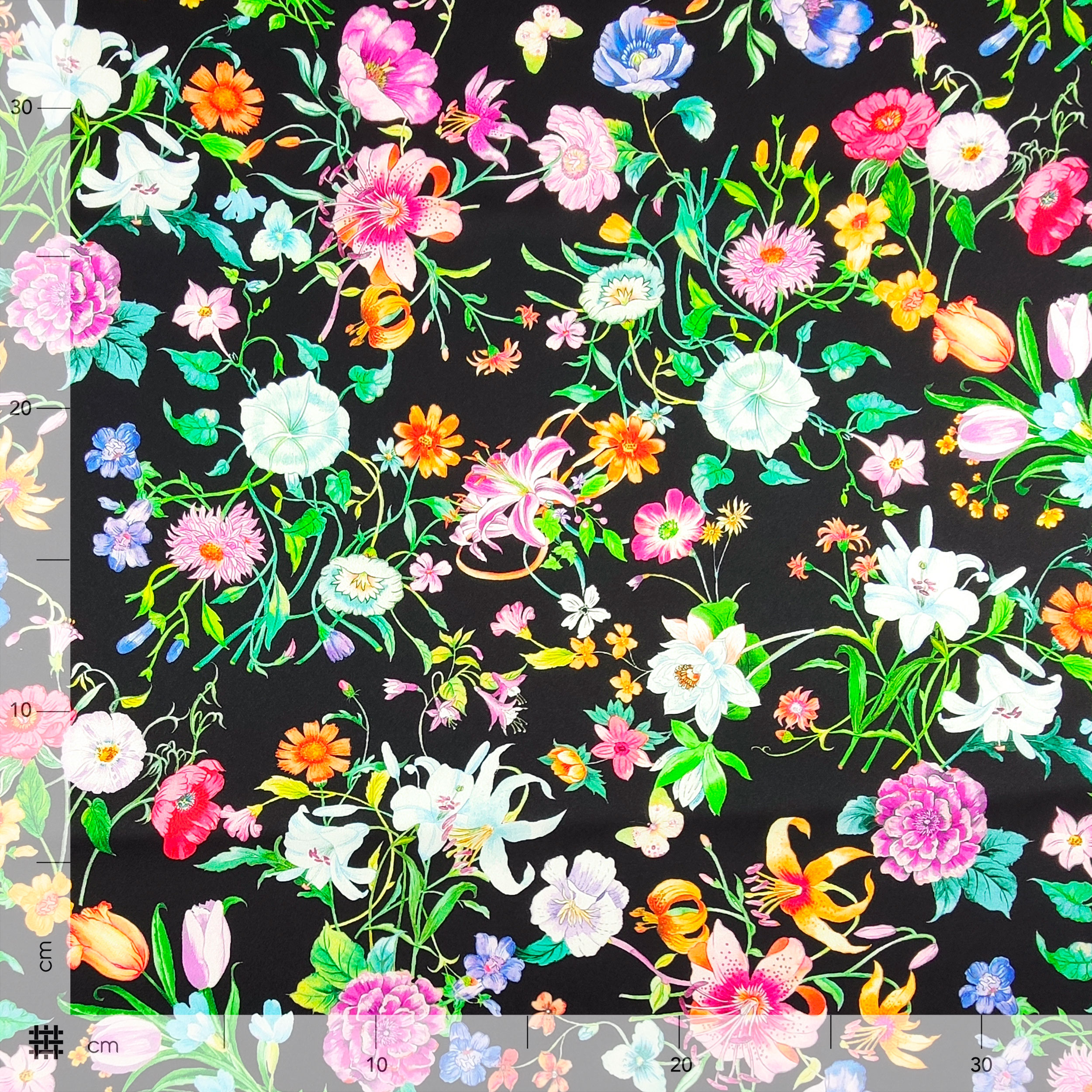 Elasticated Shave Set Fashion Black with Flowers