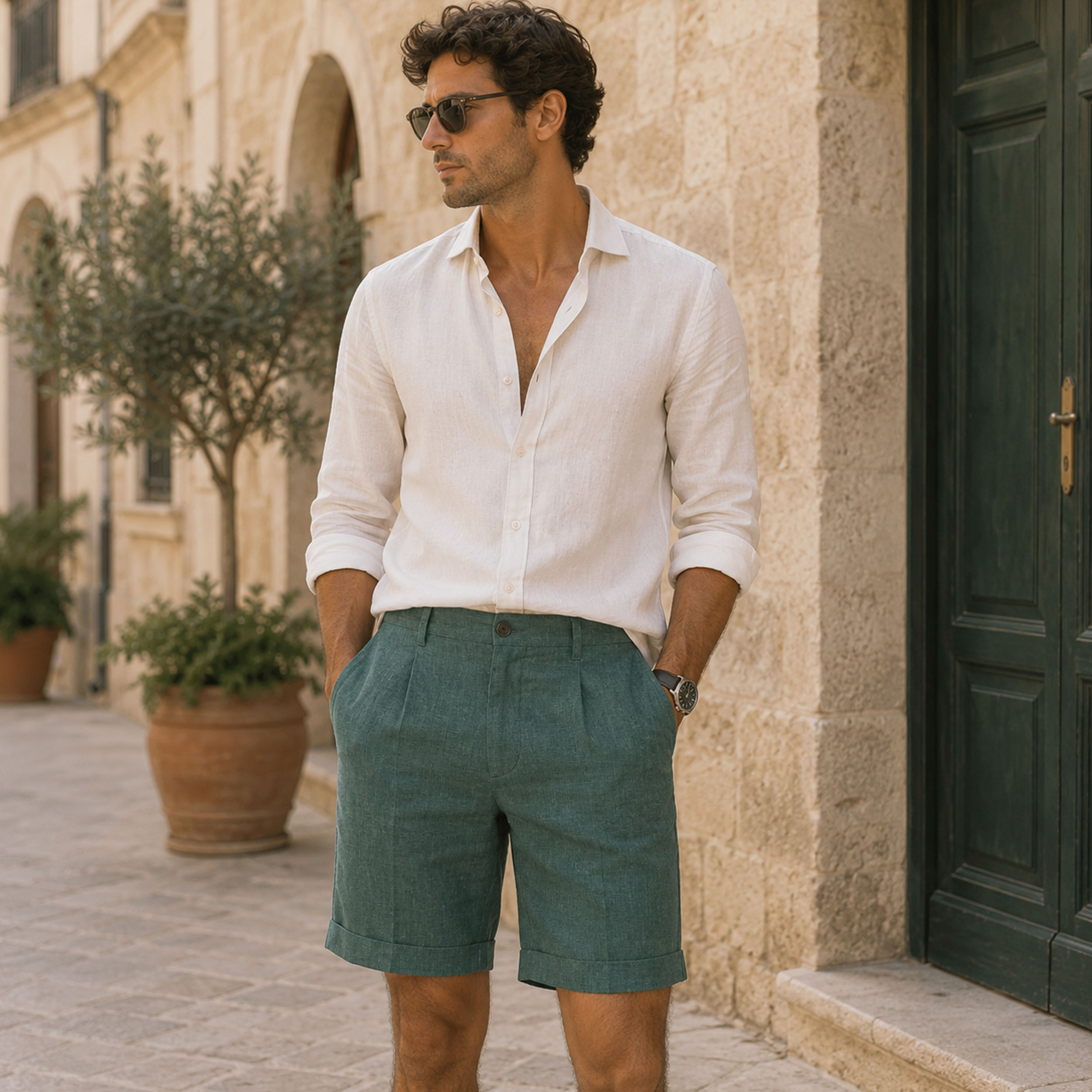 Pure Linen Green Fashion Image