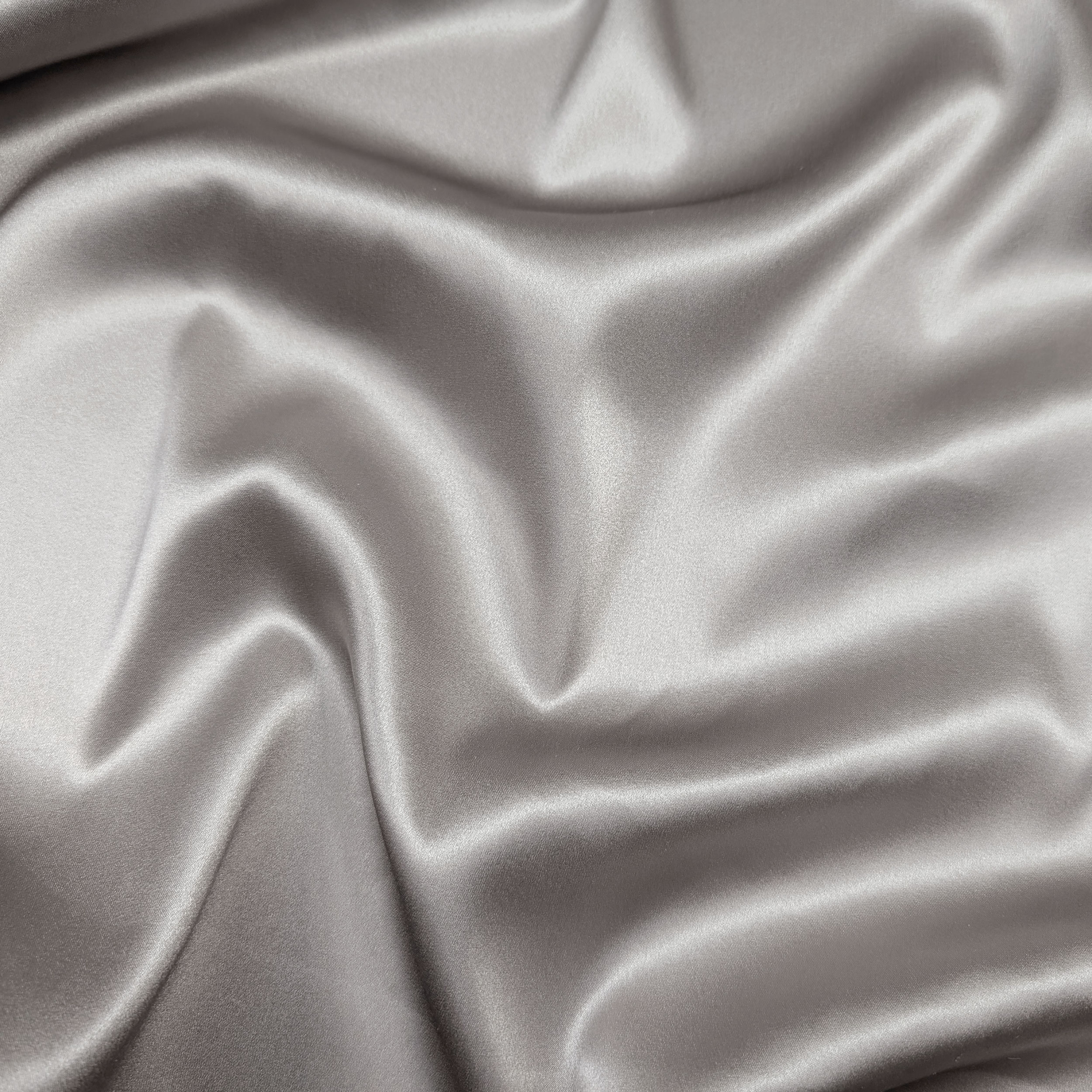 Silk Satin Stretch Fabric Ash Image
