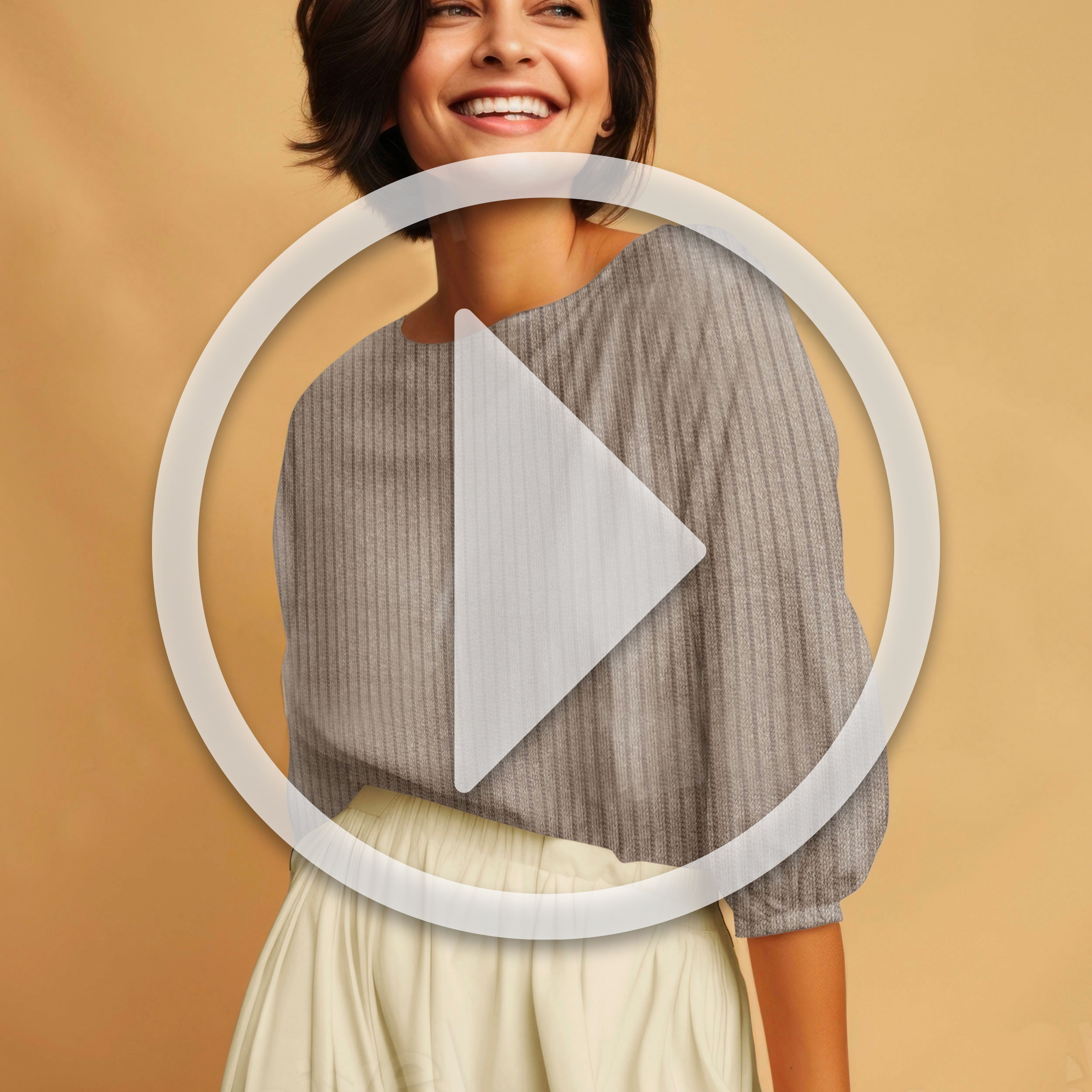 Hand Knitted Cashmere Jersey Beige Melange Image