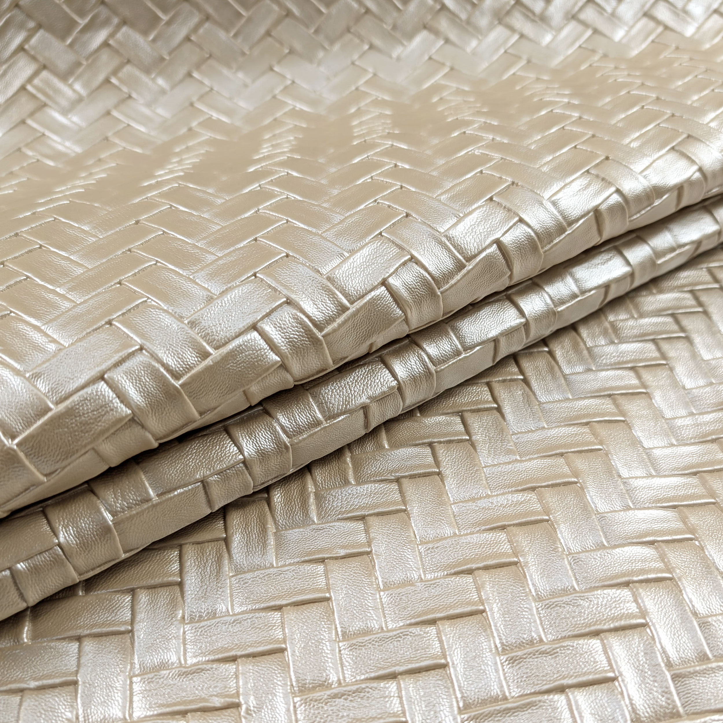 Upholstery Woven Faux Leather - Black Image