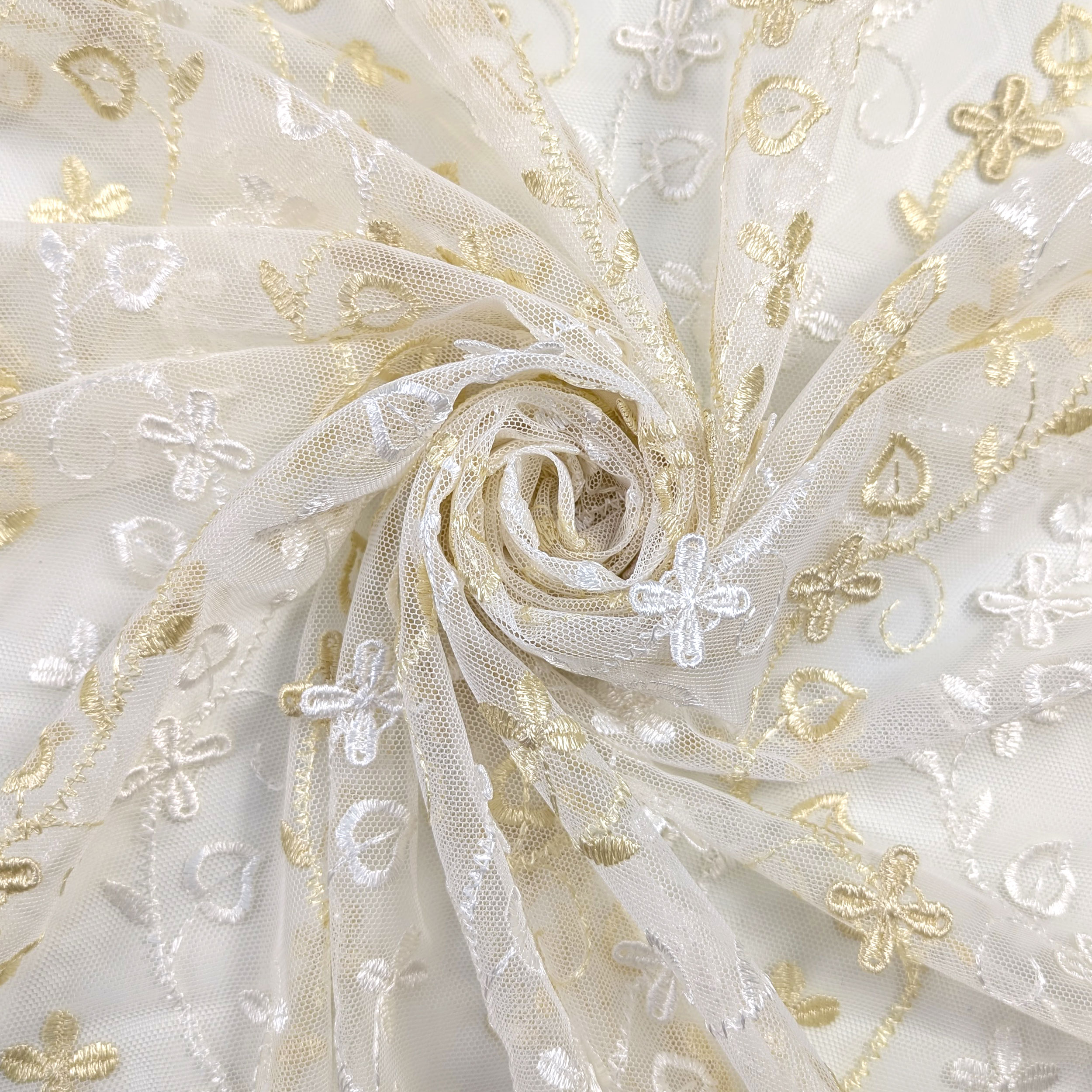 Curtain Fabric Lace Arianna Gold Image