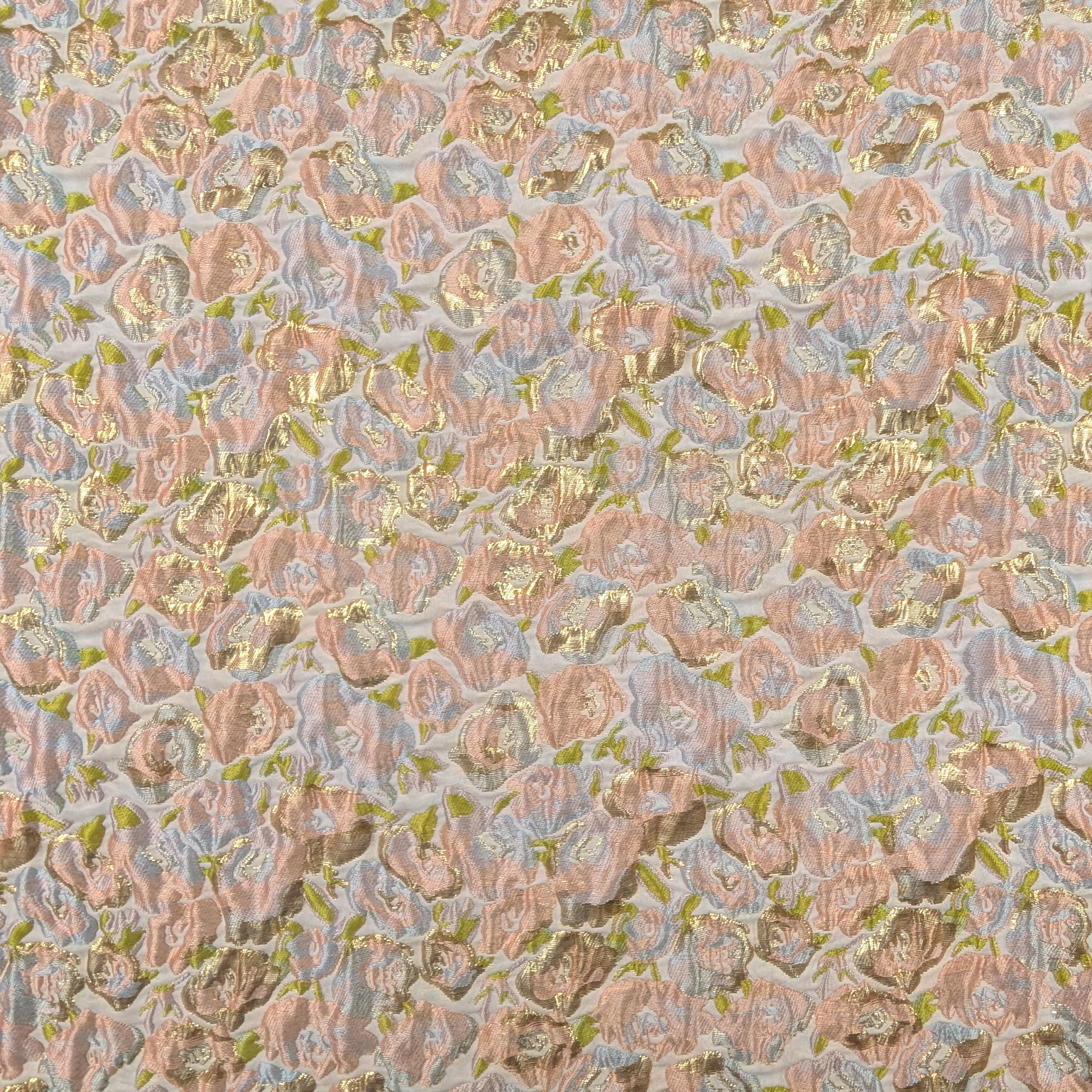 High Fashion Brocade Pink and Gold Flowers Image