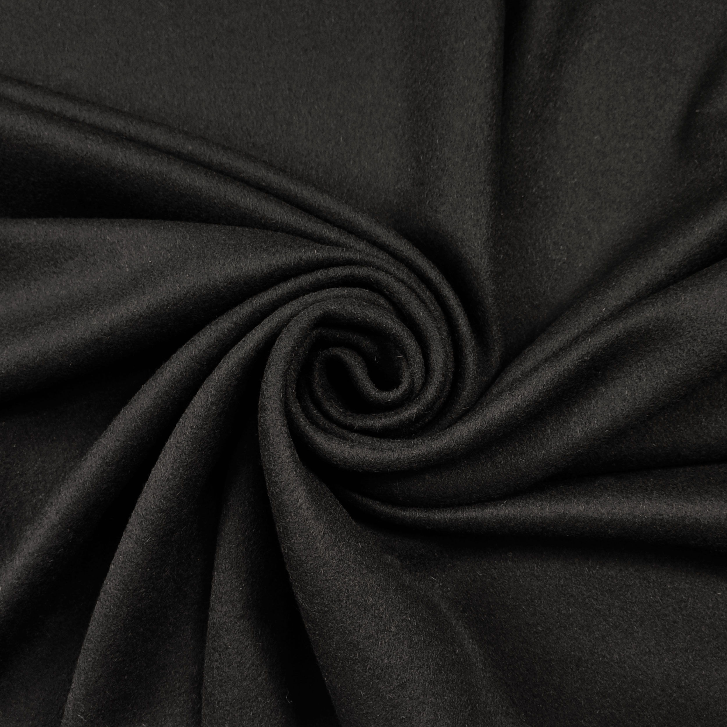 Tissu Manteau Haute Mode Laine Lourde Noir Image