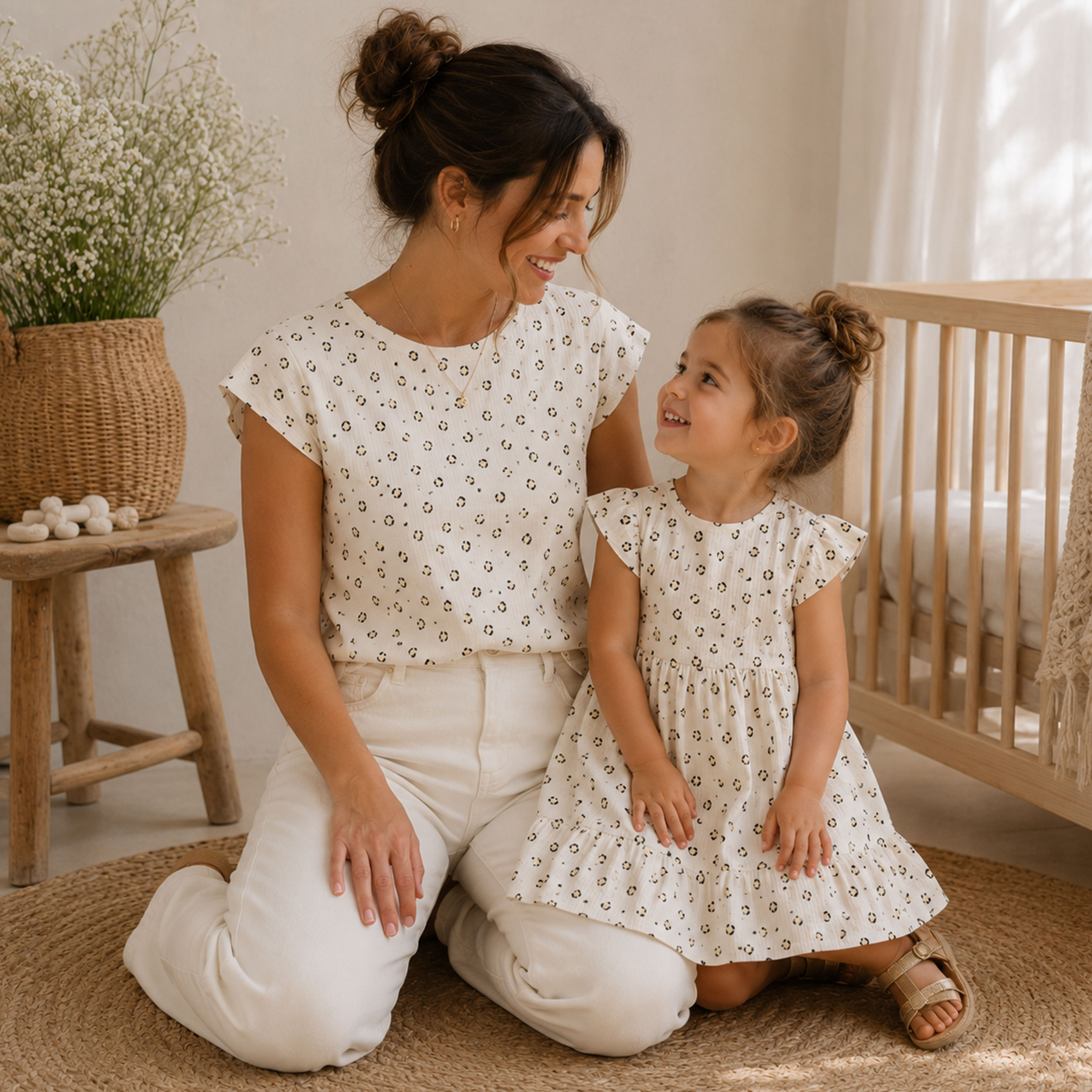 Double Gauze Cotton Muslin Gold Spotted Image
