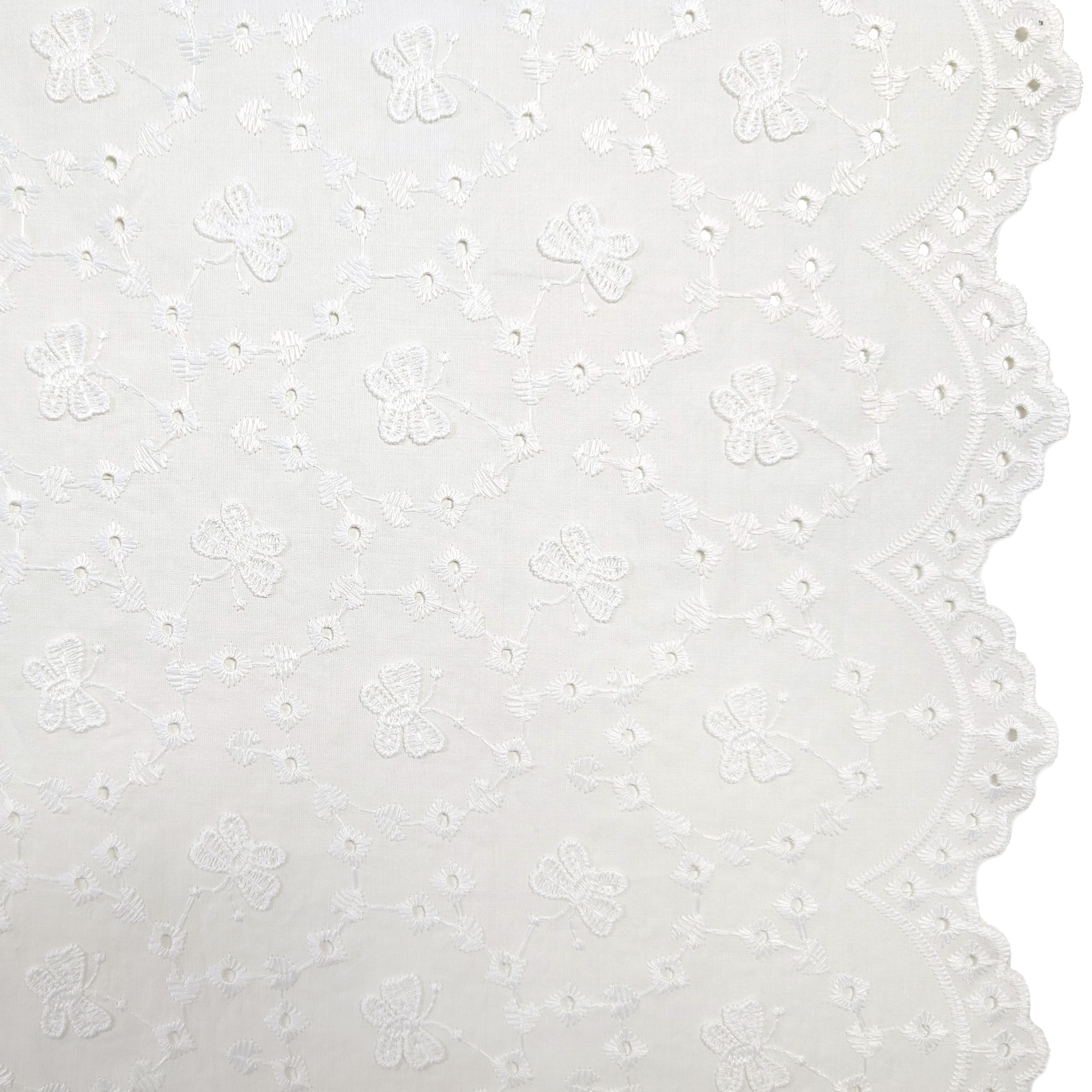 Sangallo Cotton Scalloped Embossed Butterflies Image