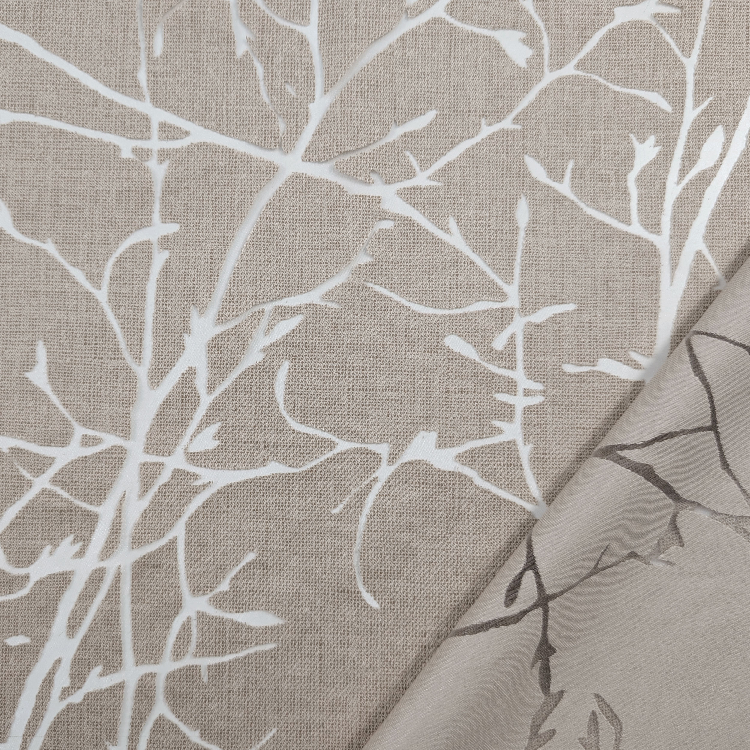 Curtain Fabric Rami Devorè Dove Grey Image