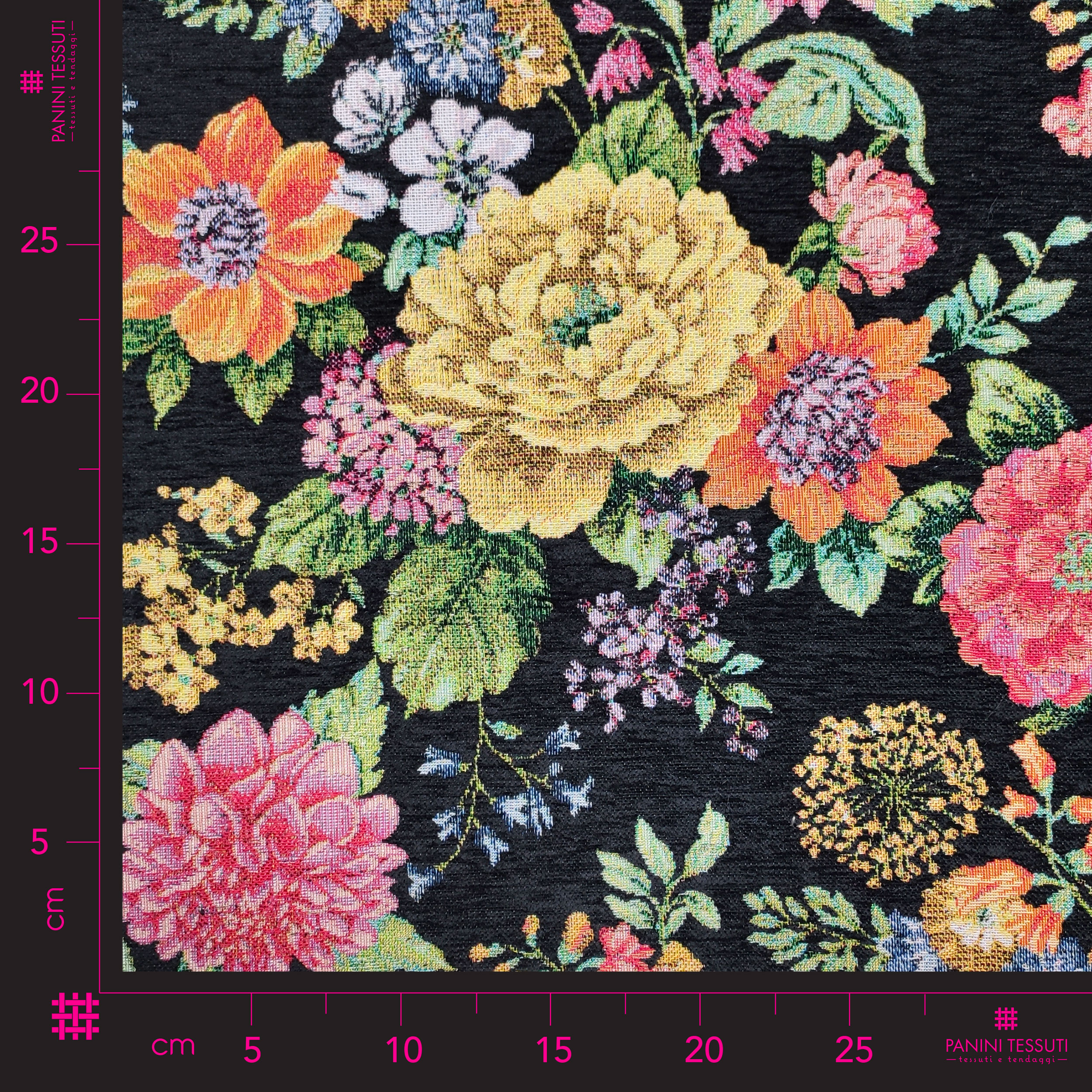 Gobelino Jacquard Acolchado Fondo Negro