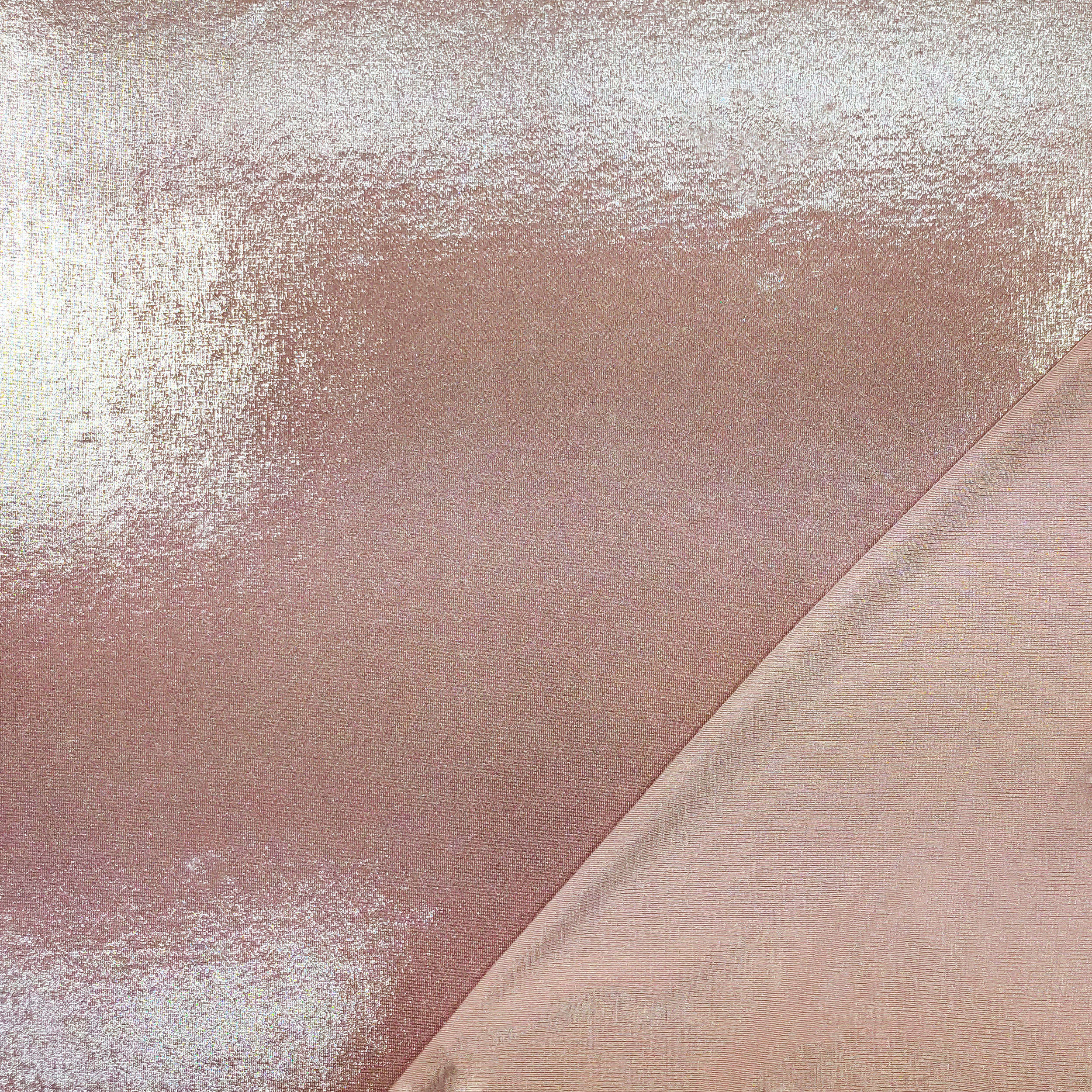 Hologram Foil Pink Stretch Spandex Fabric Image