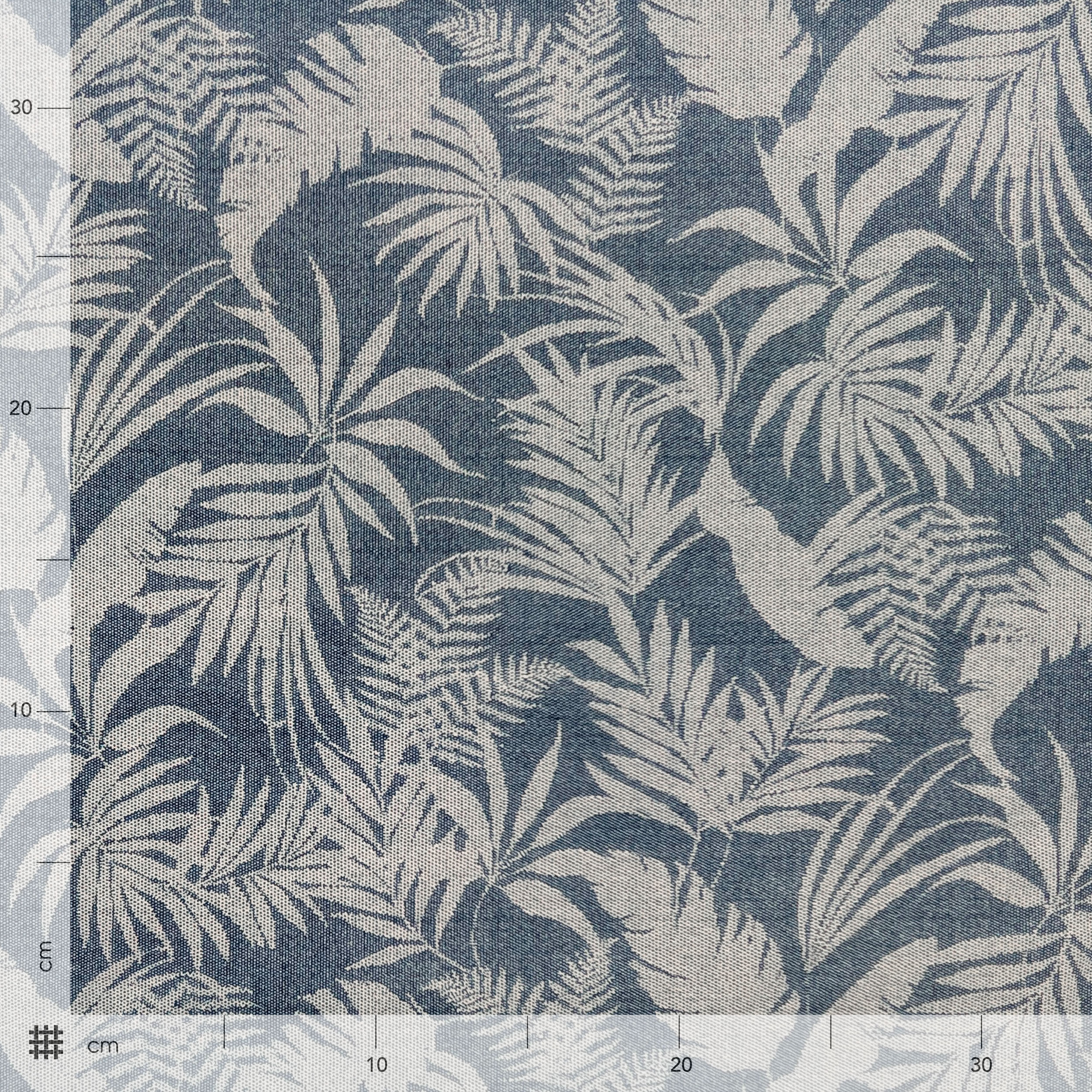 Viscose Palm Leaves Blue Background Image