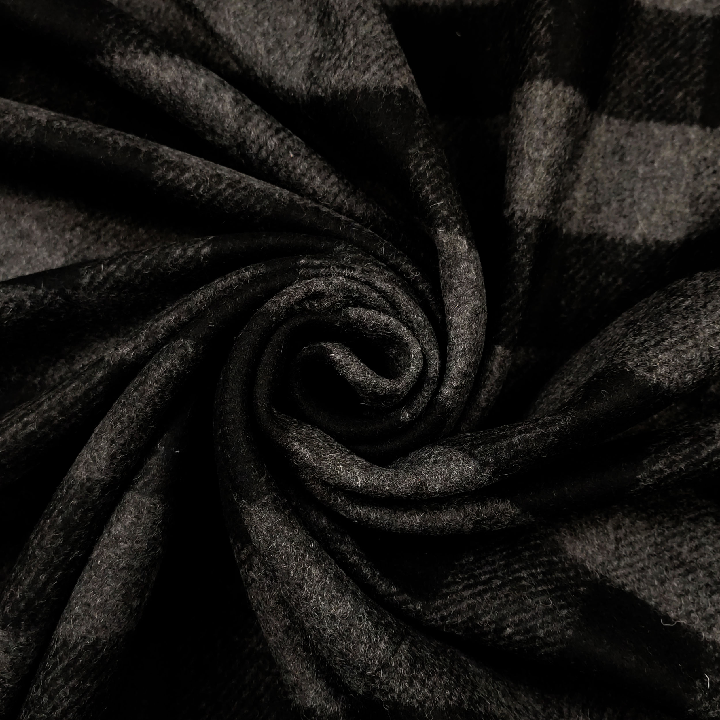 Coton mélangé à carreaux noirs et gris Image