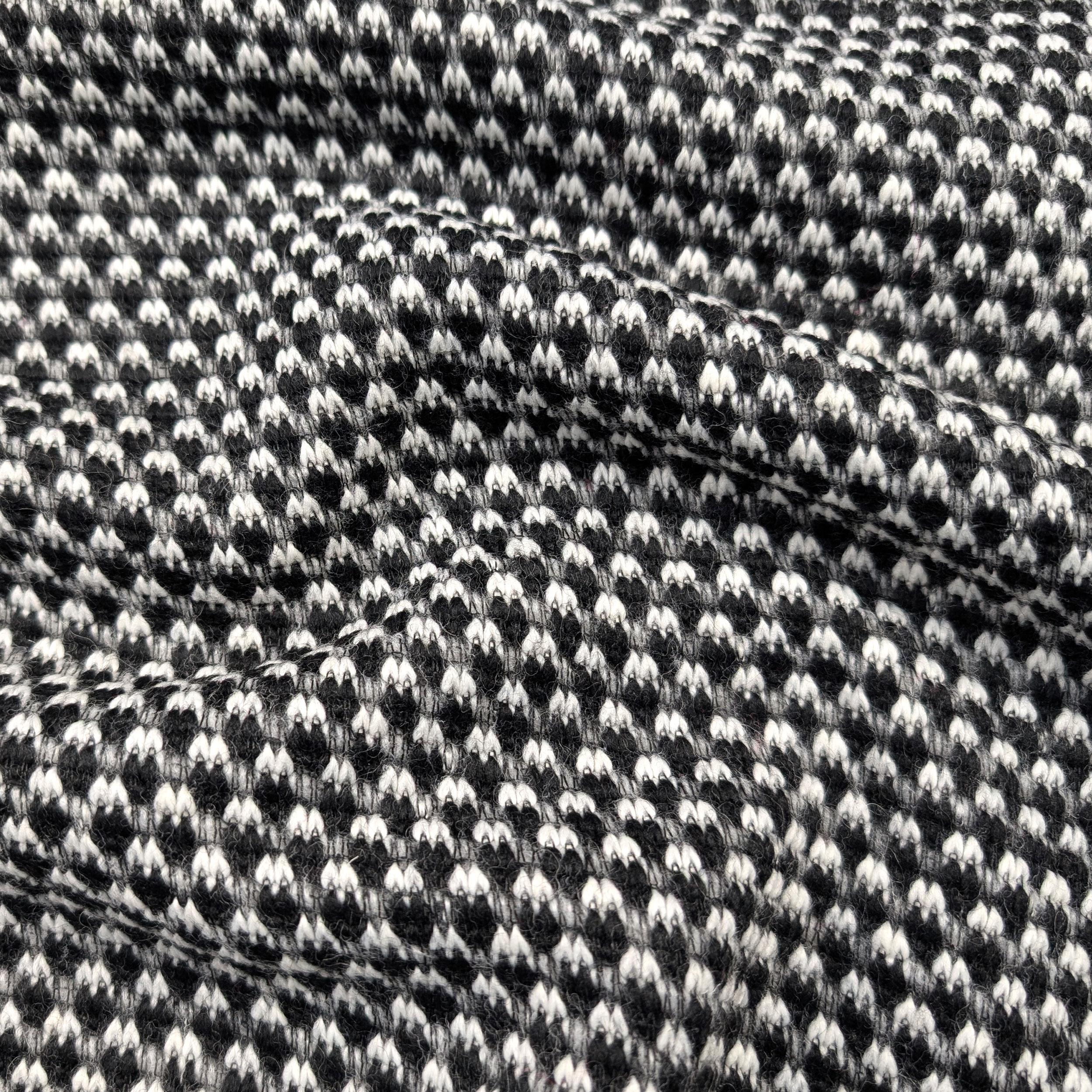 Black and White Knitted Effect Coat Image