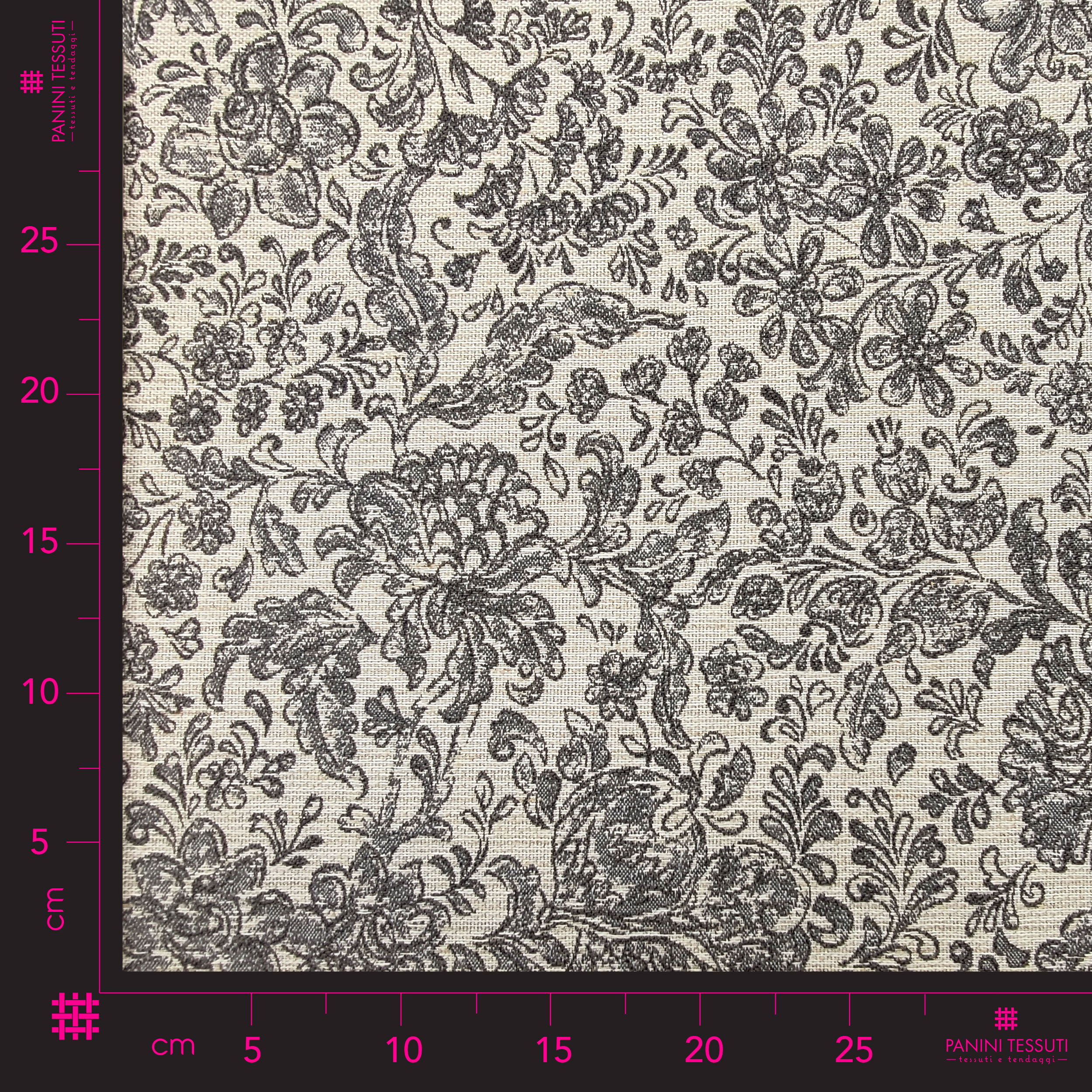 Grauer Blumen-Jacquard-Stoff