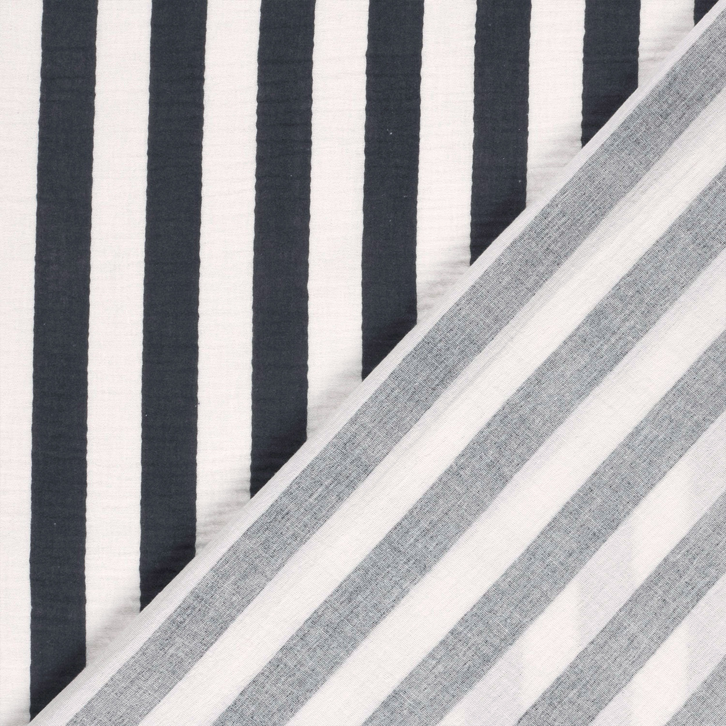 Cotton Muslin Vertical Stripes Blue Image