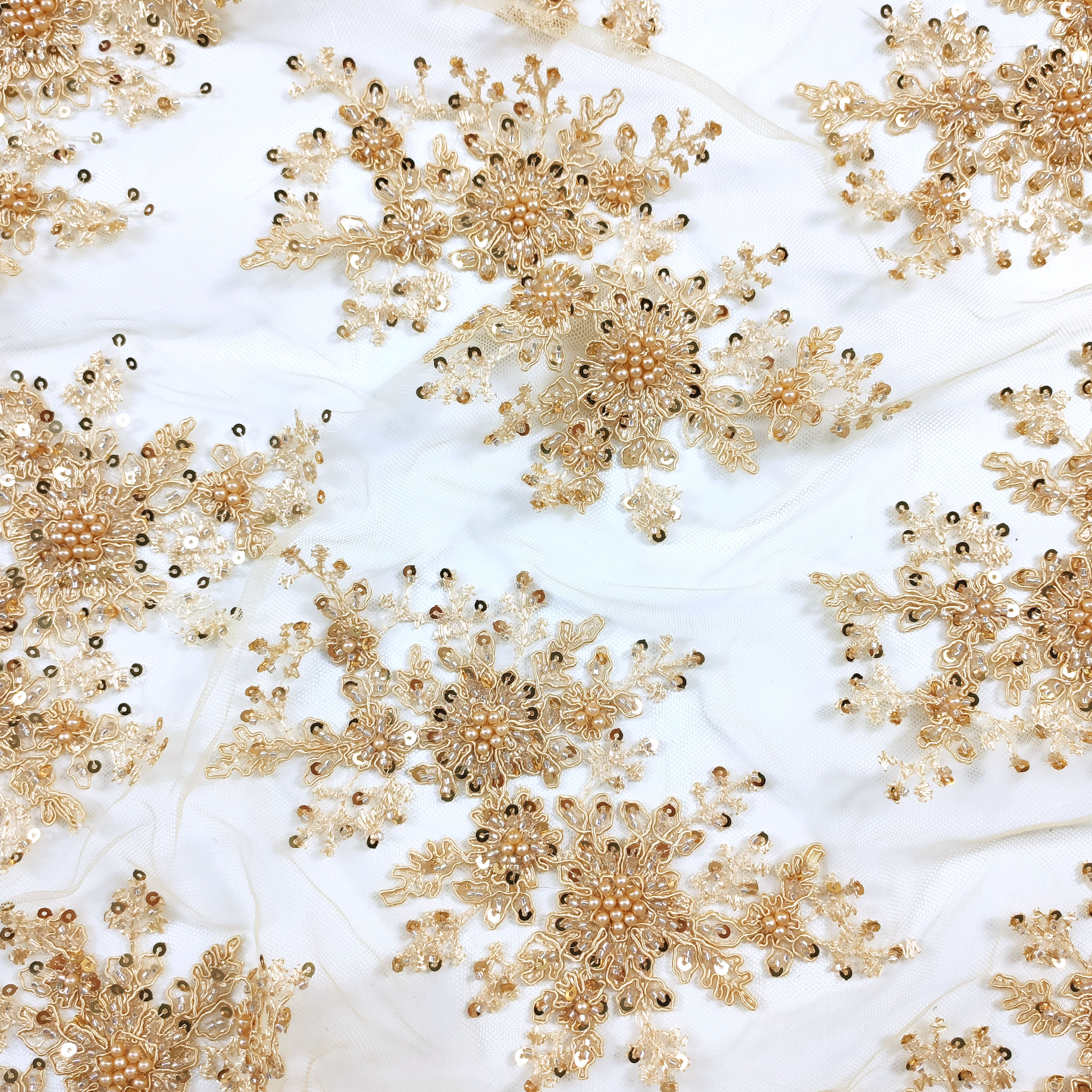 Fashion Lace Light Gold and Pearls